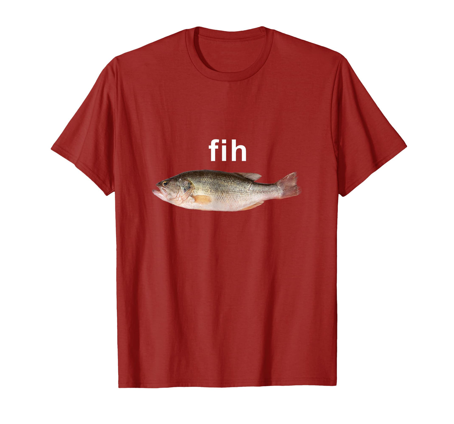 “Fih” Funny Misspelled Fish Meme, Simple Humor T-Shirt