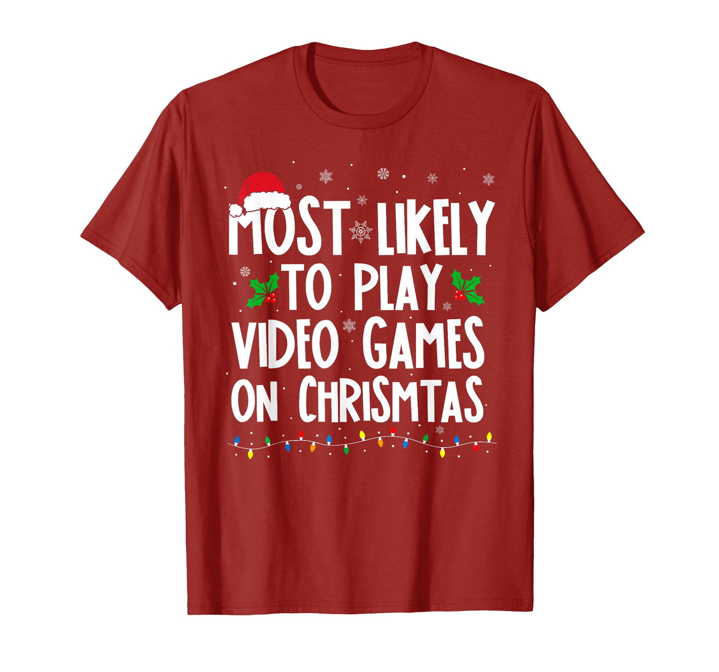 Funny Gamer Most Likely to Play Video Games On Christmas Kid T-Shirt