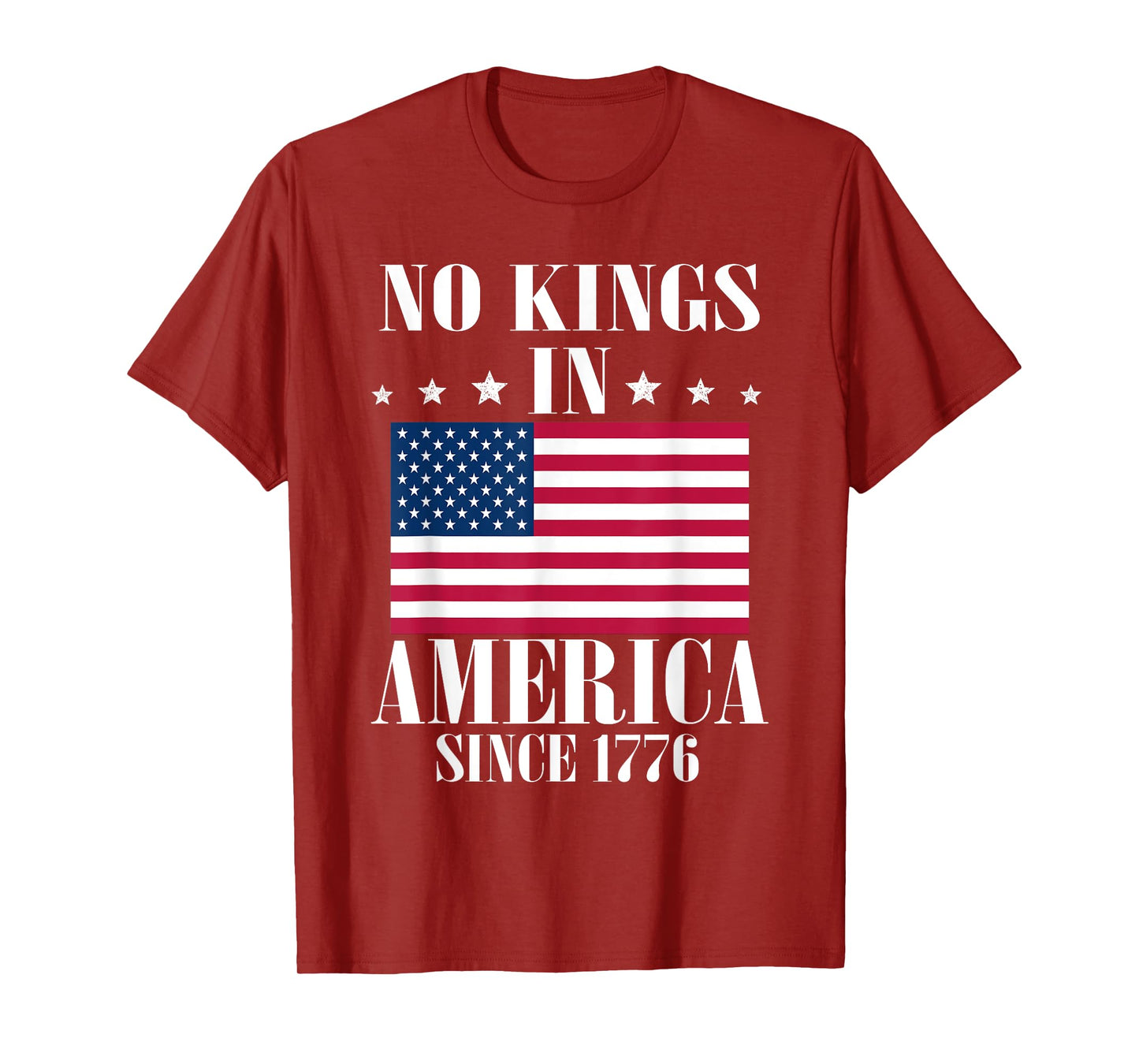 No Kings In America Since 1776 Retro American Flag Patriotic T-Shirt