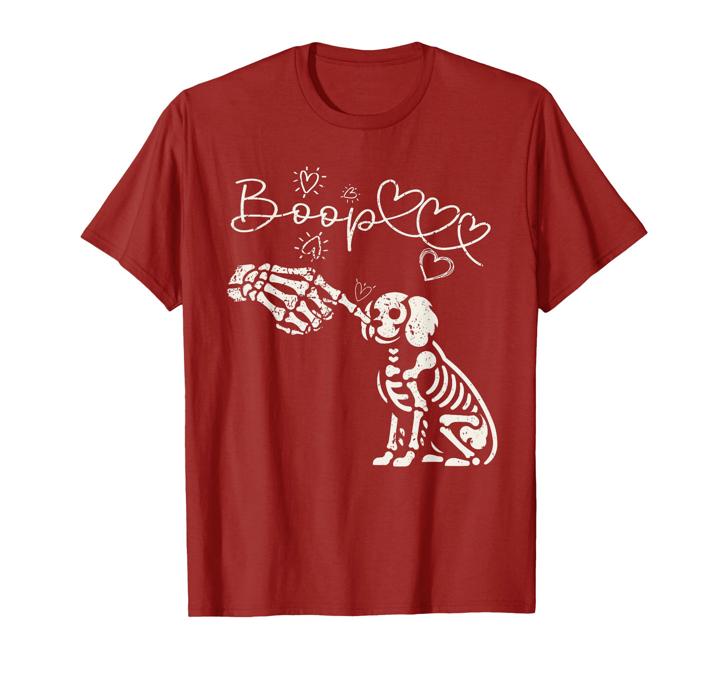 Spooky Skeleton Hand Touch Nose Cavalier King Charles Boop T-Shirt