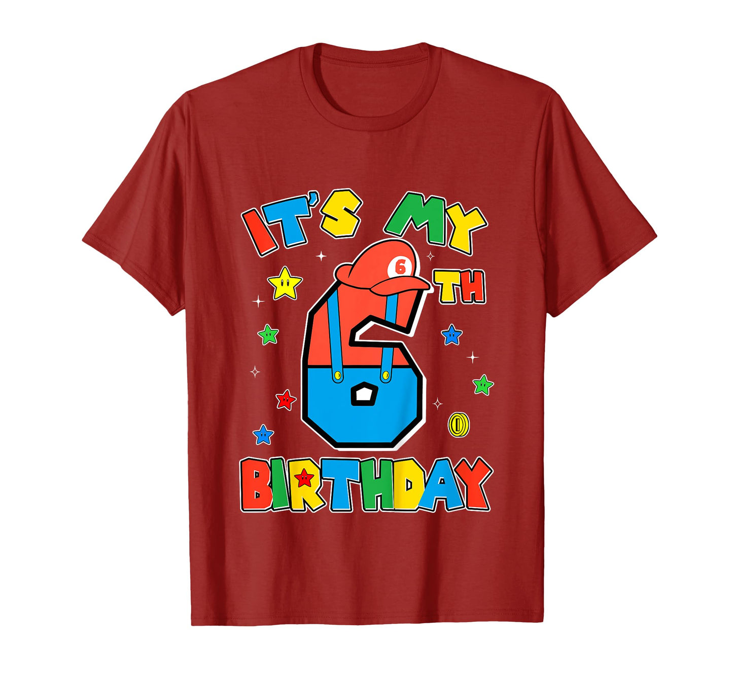 Kids 6th Birthday Boy Super Gamer Gaming Theme B-day Party Boys T-Shirt