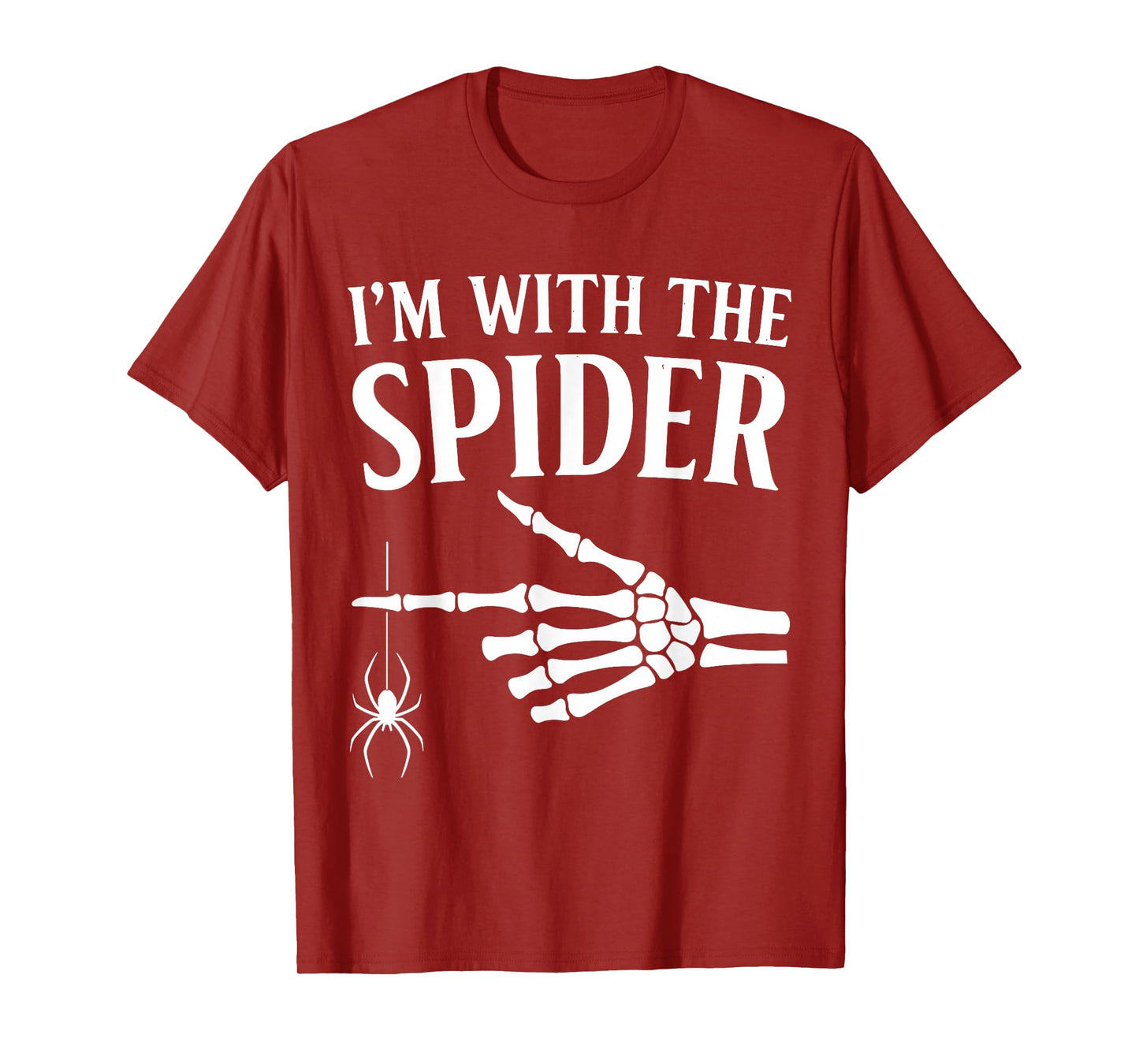 I’m with The Spider Shirt, Funny Halloween Skeleton Hand T-Shirt