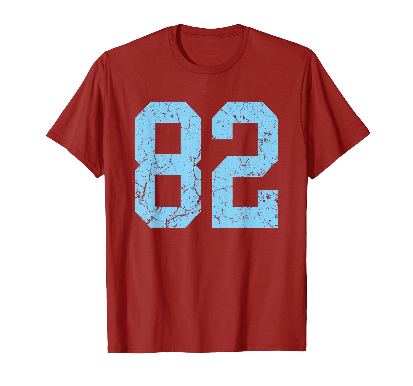 Distressed Baby Blue Number 82 Jersey Player Uniform #82 T-Shirt