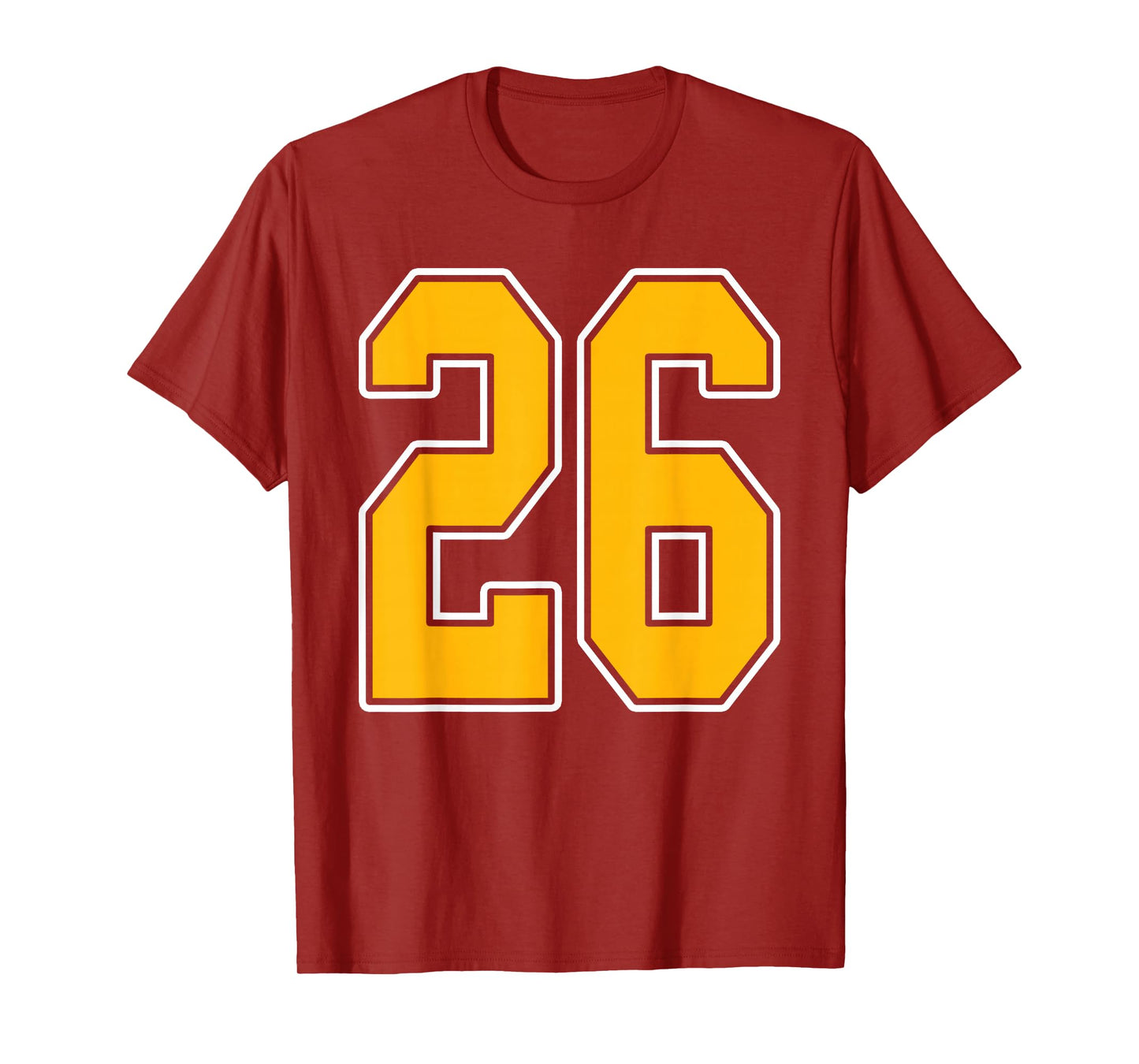 Gold and White Sports Number 26 Jersey Uniform Player T-Shirt