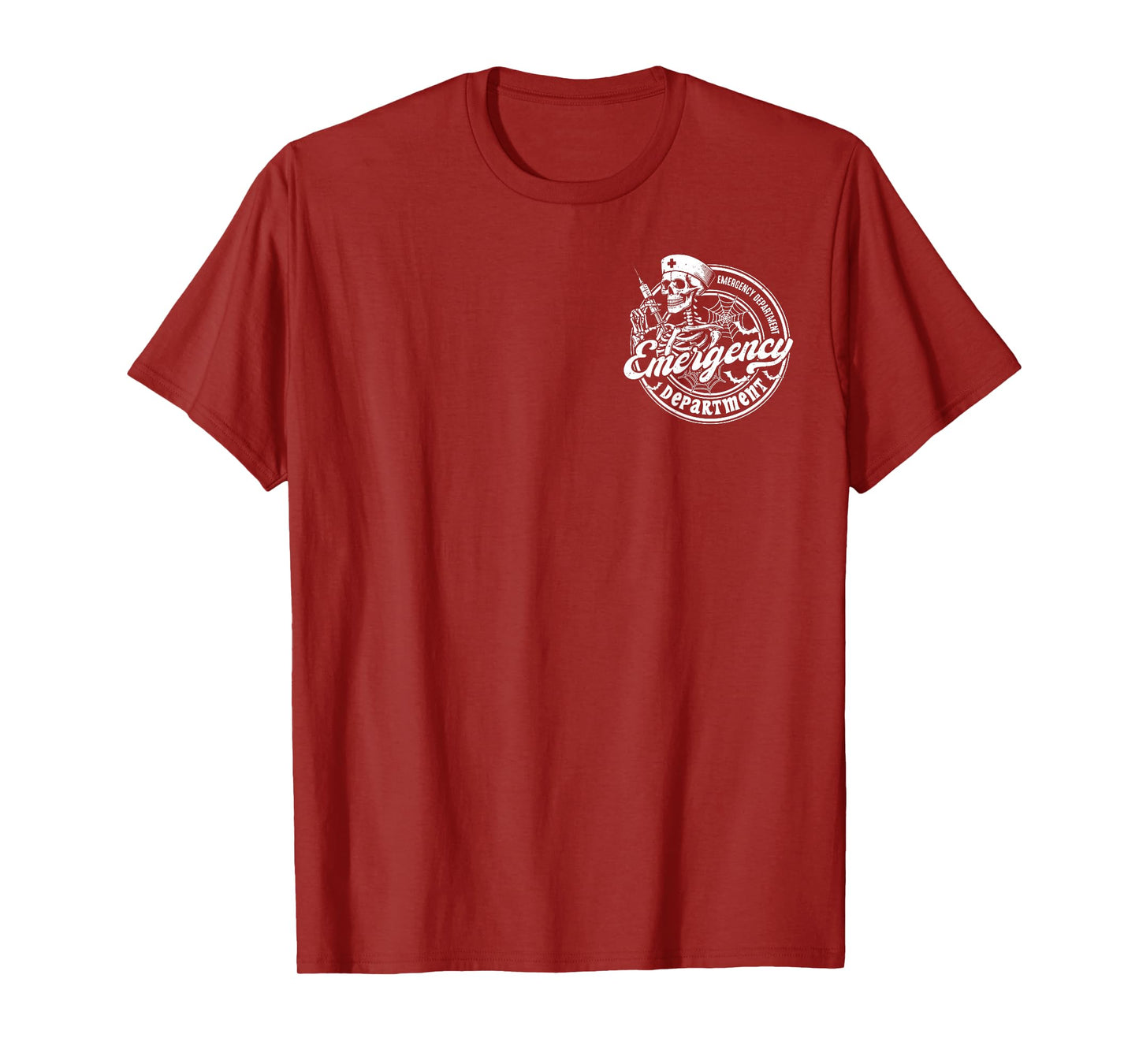 Emergency Department Skeleton ER Nurse Halloween 2 Sided T-Shirt
