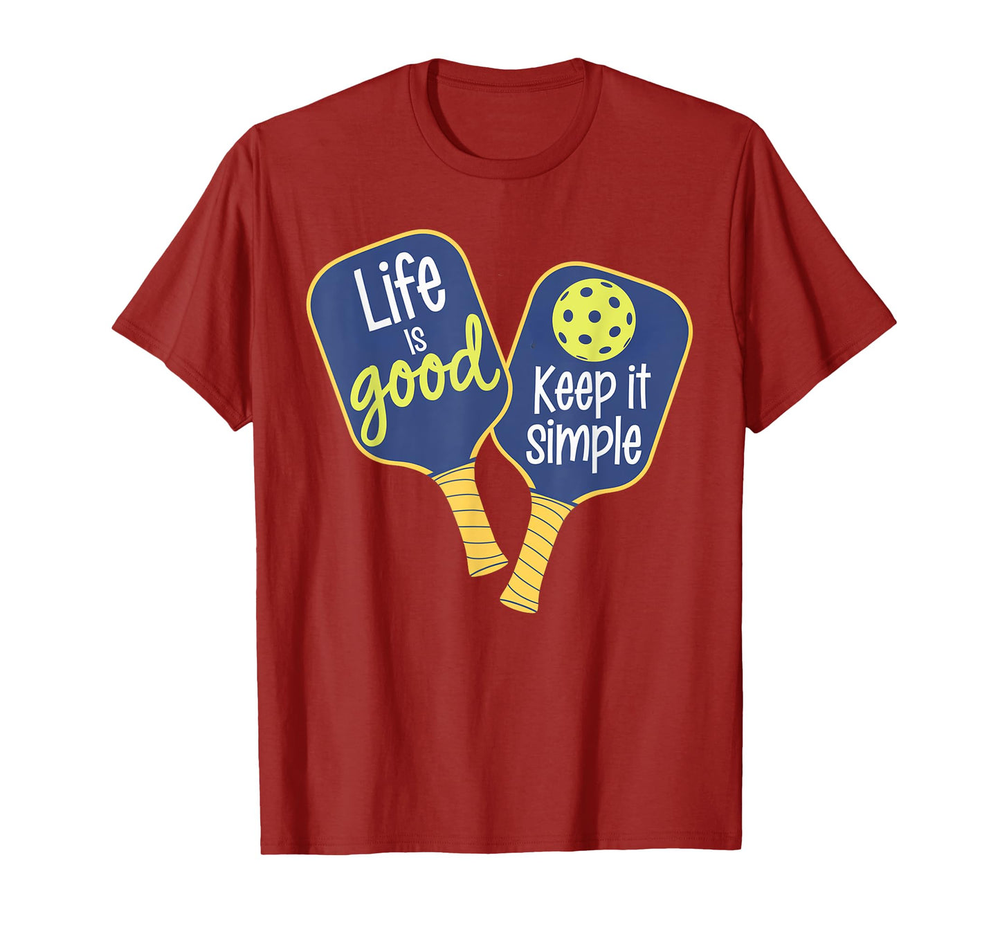 Keep It Simple Pickleball Paddles and Ball Design Sport T-Shirt