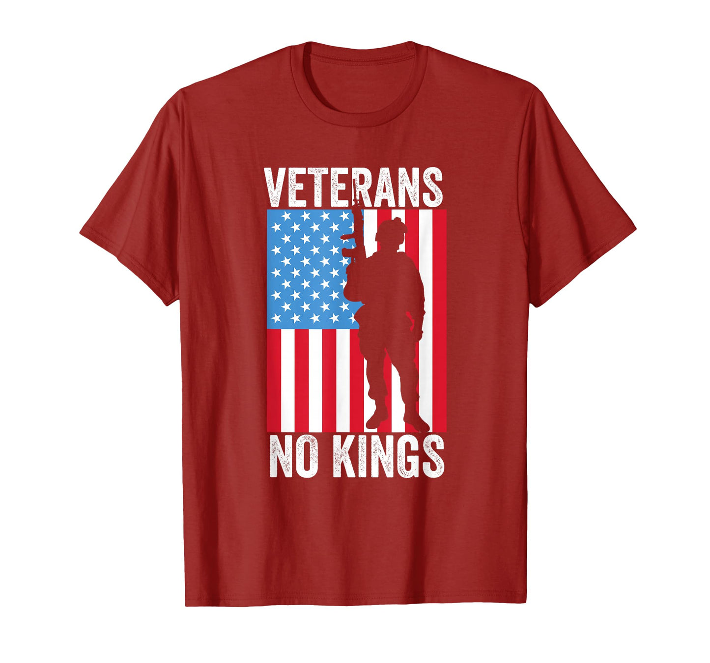 Veterans No Kings Vintage Patriotic American Flag Retro Men T-Shirt