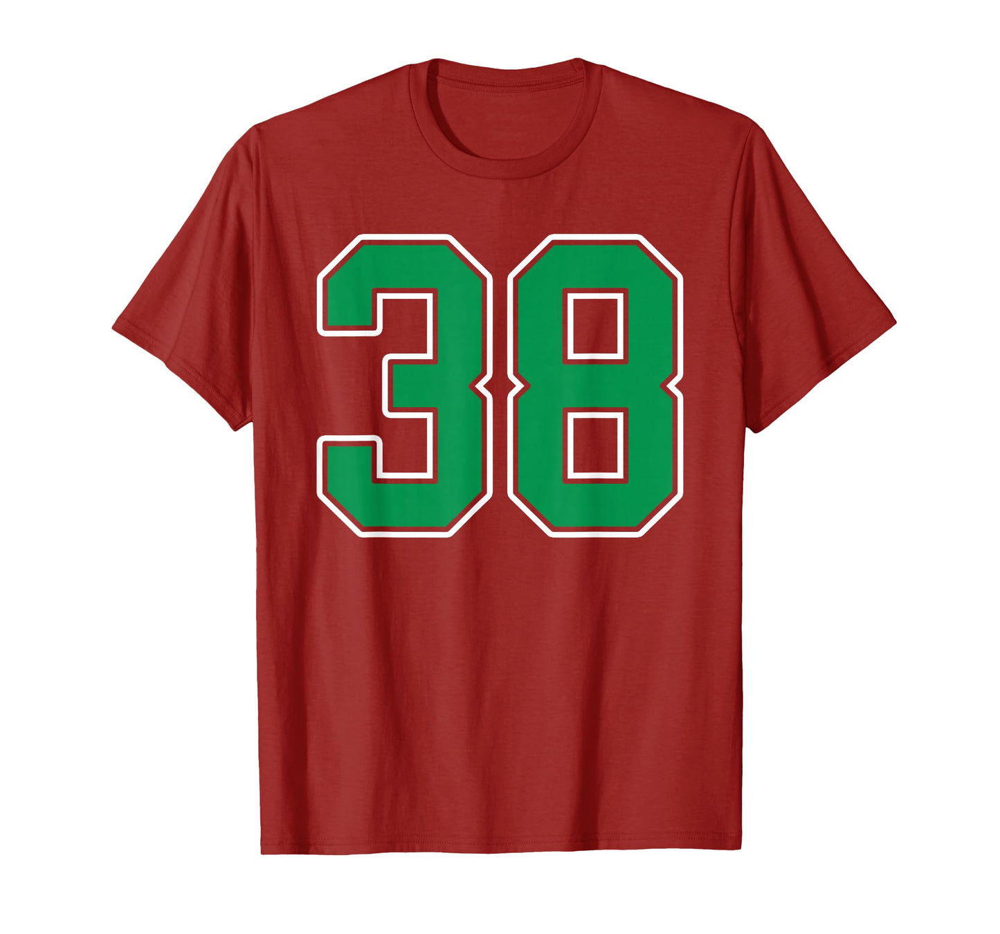 Kelly Green White Number 38 Jersey Player Uniform #38 T-Shirt