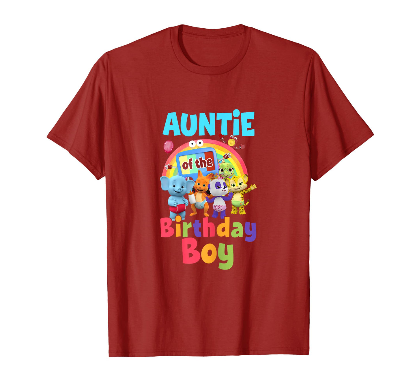 Auntie Of The Birthday Boy Family Party Decor Matching T-Shirt