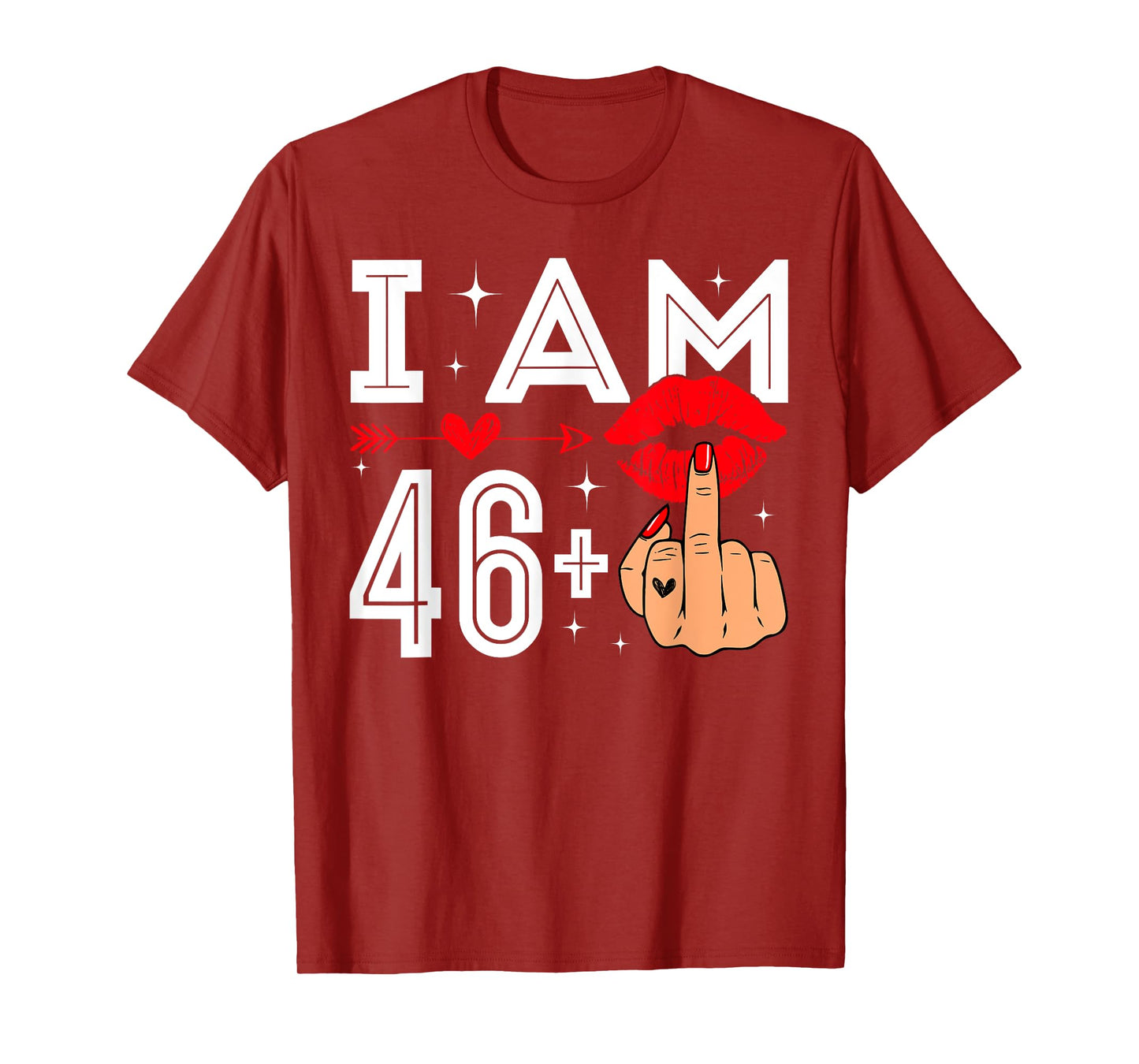 I Am 46 Plus 1 Middle Finger 47th Birthday Adult Humor Bday T-Shirt