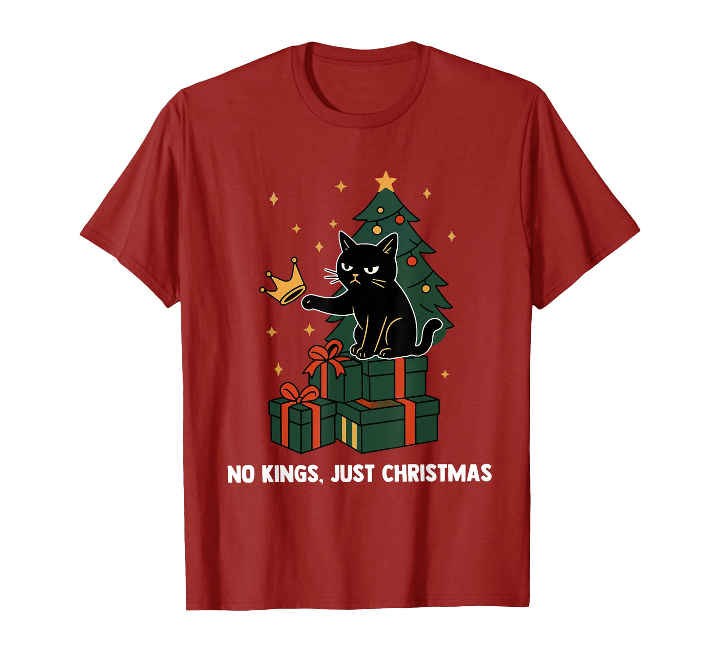 We The People No Kings Just Christmas Funny Cat T-Shirt