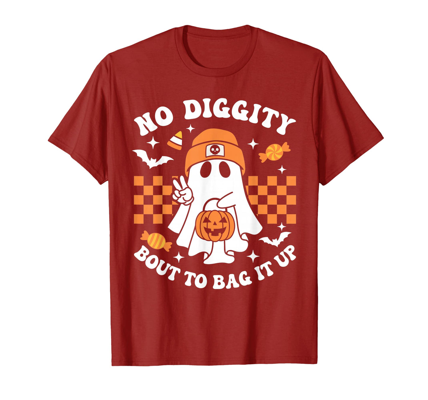 Halloween Ghost No Diggity Bout To Bag It Up Kids Toddler T-Shirt