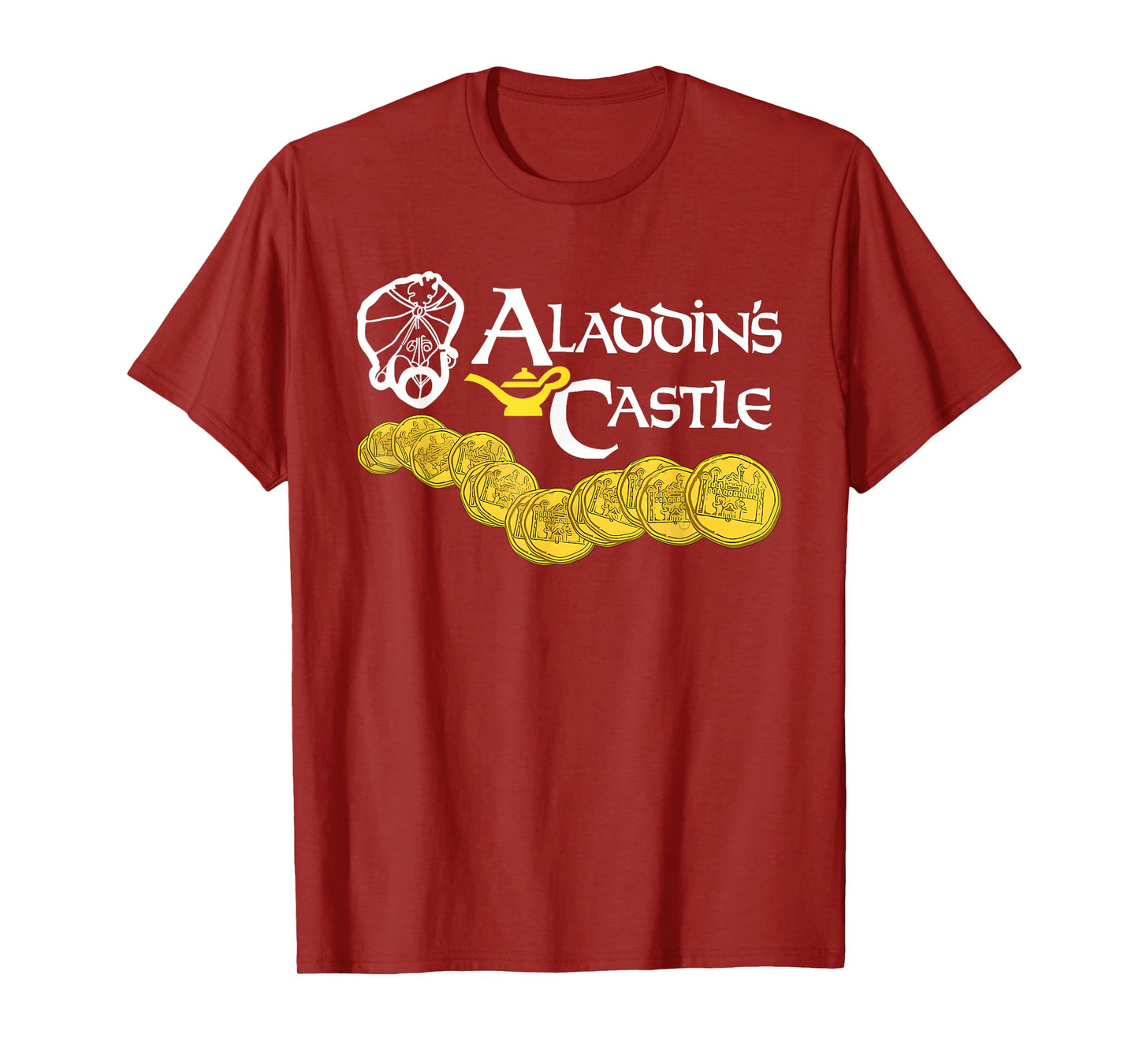 Aladdin's Castle Funny Quote T-Shirt - Unisex Adults - Black - Small - Short Sleeve - Classic Fit