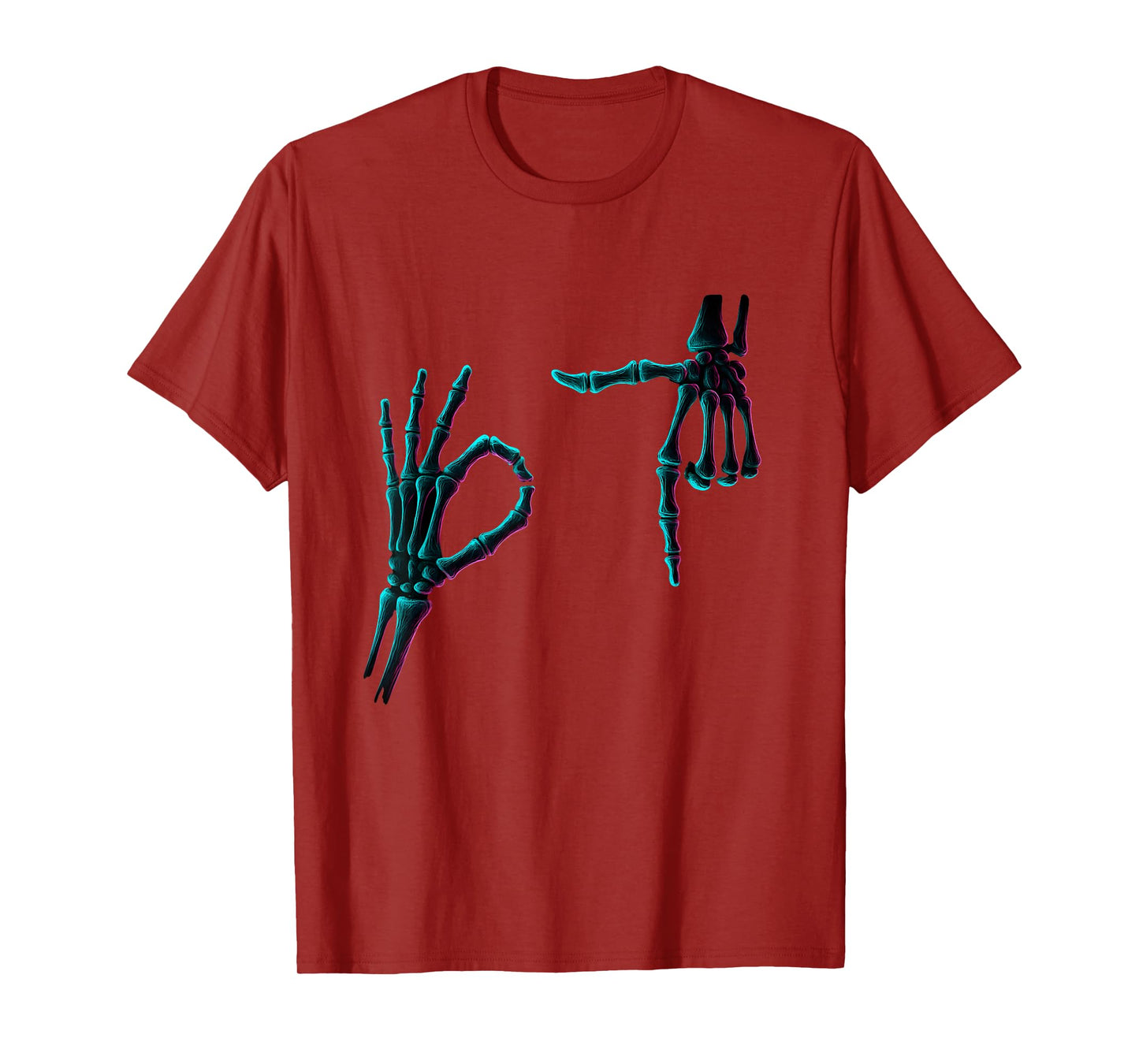 67 Meme Skeleton Hand 6 7 Halloween Six Seven Funny Teens T-Shirt