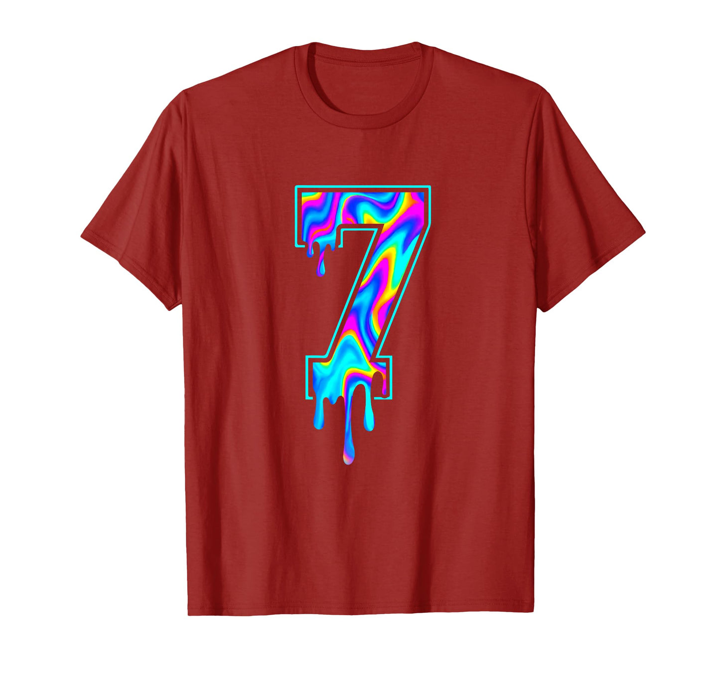 Swirl Rainbow Six Seven Meme 6 7 Halloween Matching 7 T-Shirt