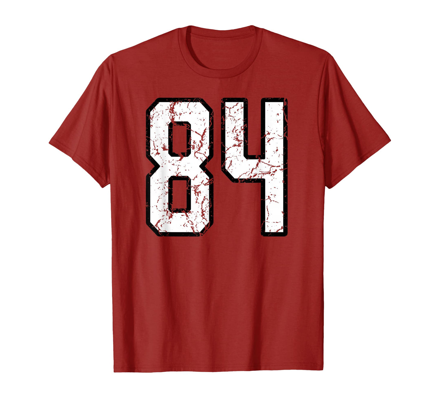 White and Black Sports Number 84 Jersey Uniform Player T-Shirt