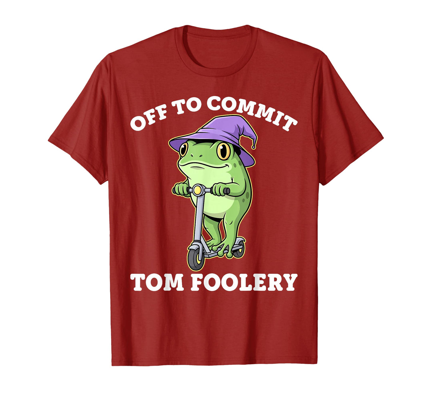 Funny Frog Meme Off to Commit Tom Foolery Scooter T-Shirt