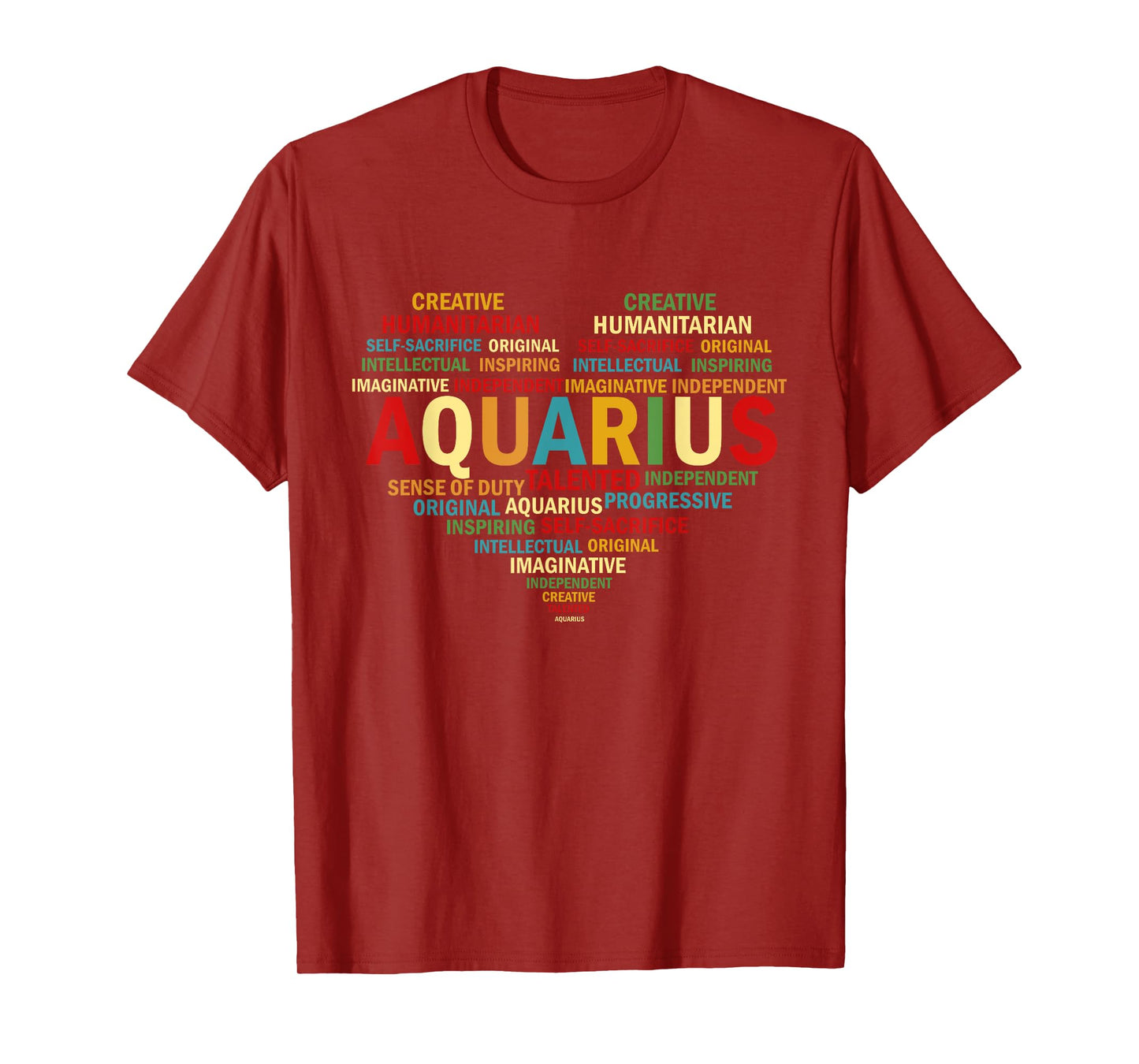Aquarius Heart Birthday Astrology Zodiac Sign T-Shirt