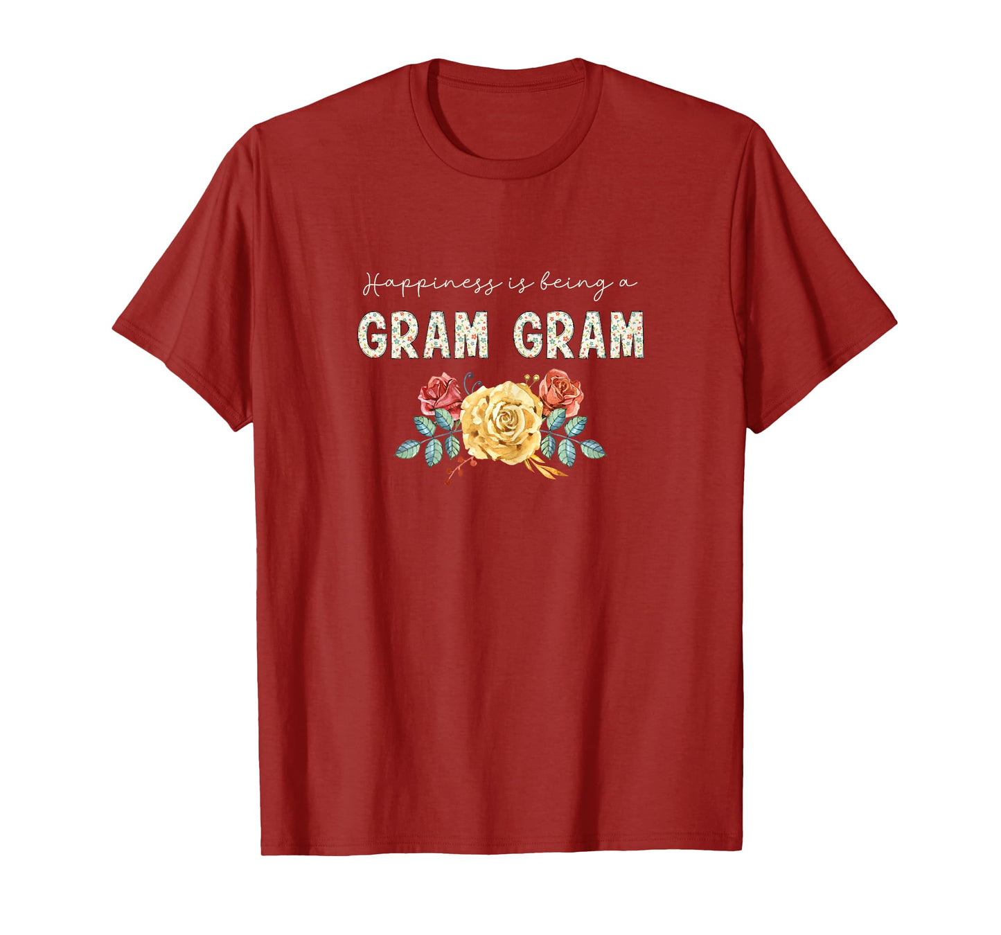 Happiness Is Being Gram-Gram Floral Flower Grandma GramGram T-Shirt