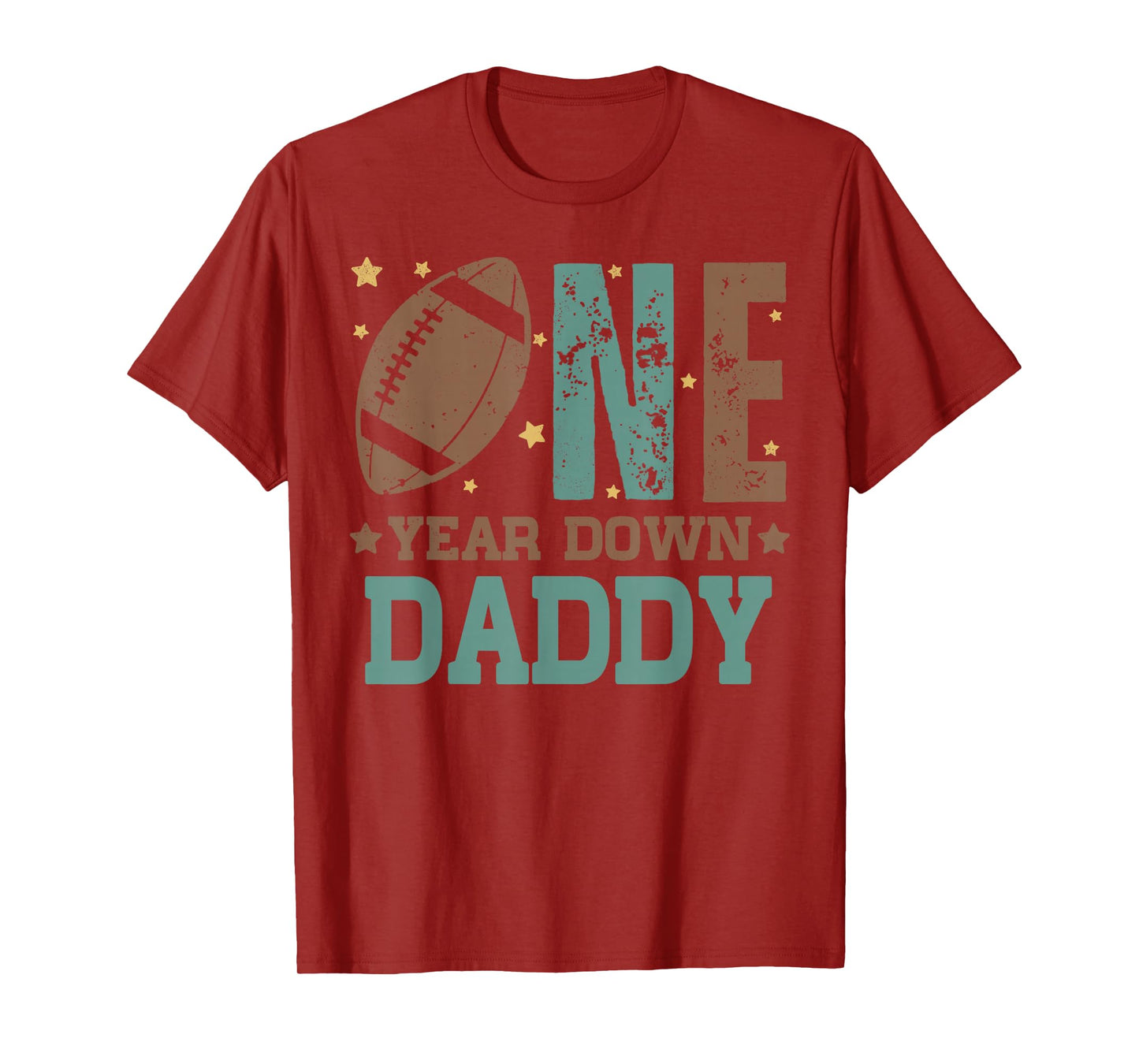 Daddy of the 1 Year old Football 1st Year Down Birthday Boy T-Shirt