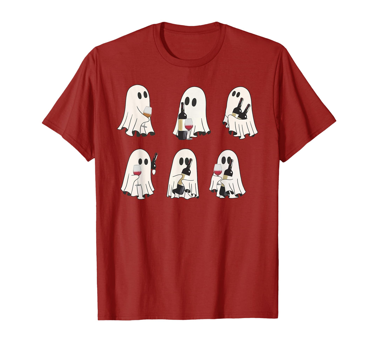 Halloween Ghost Wine Ghost Cute Lace Ghost Halloween Spooky T-Shirt