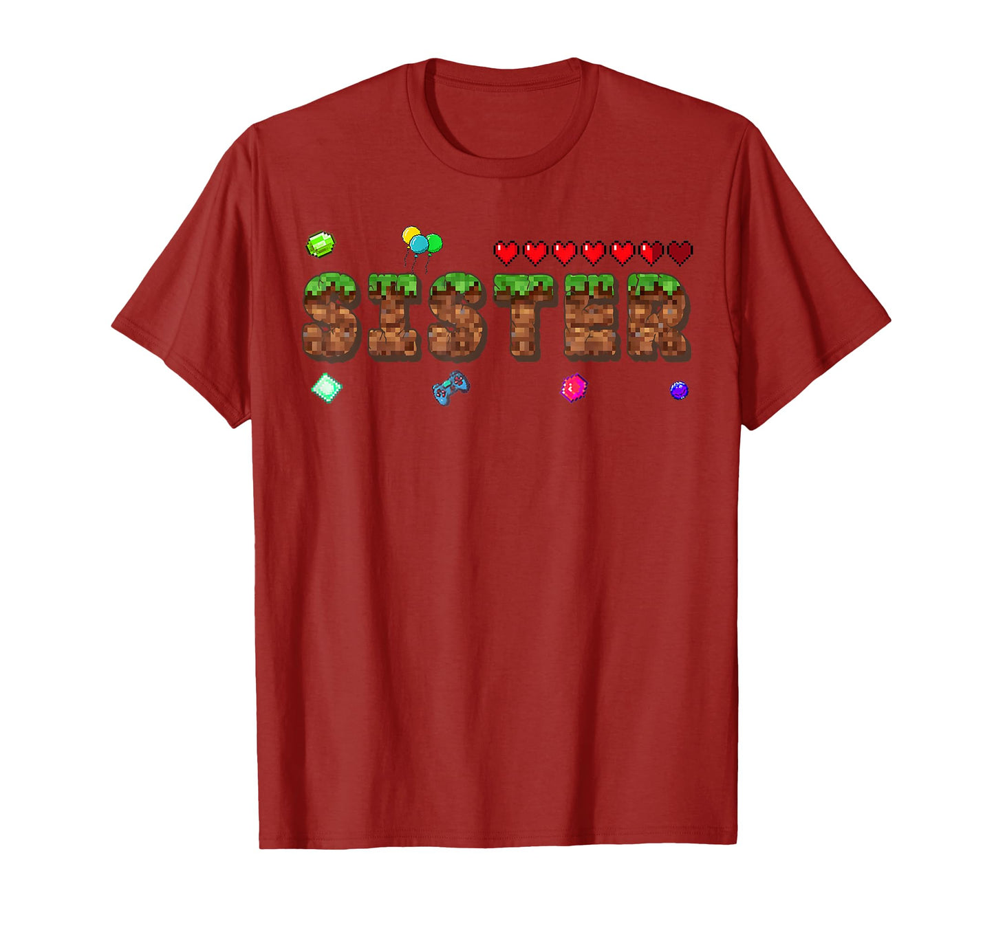 Sister Of The Birthday Boy Pixel Game Party Matching Family T-Shirt