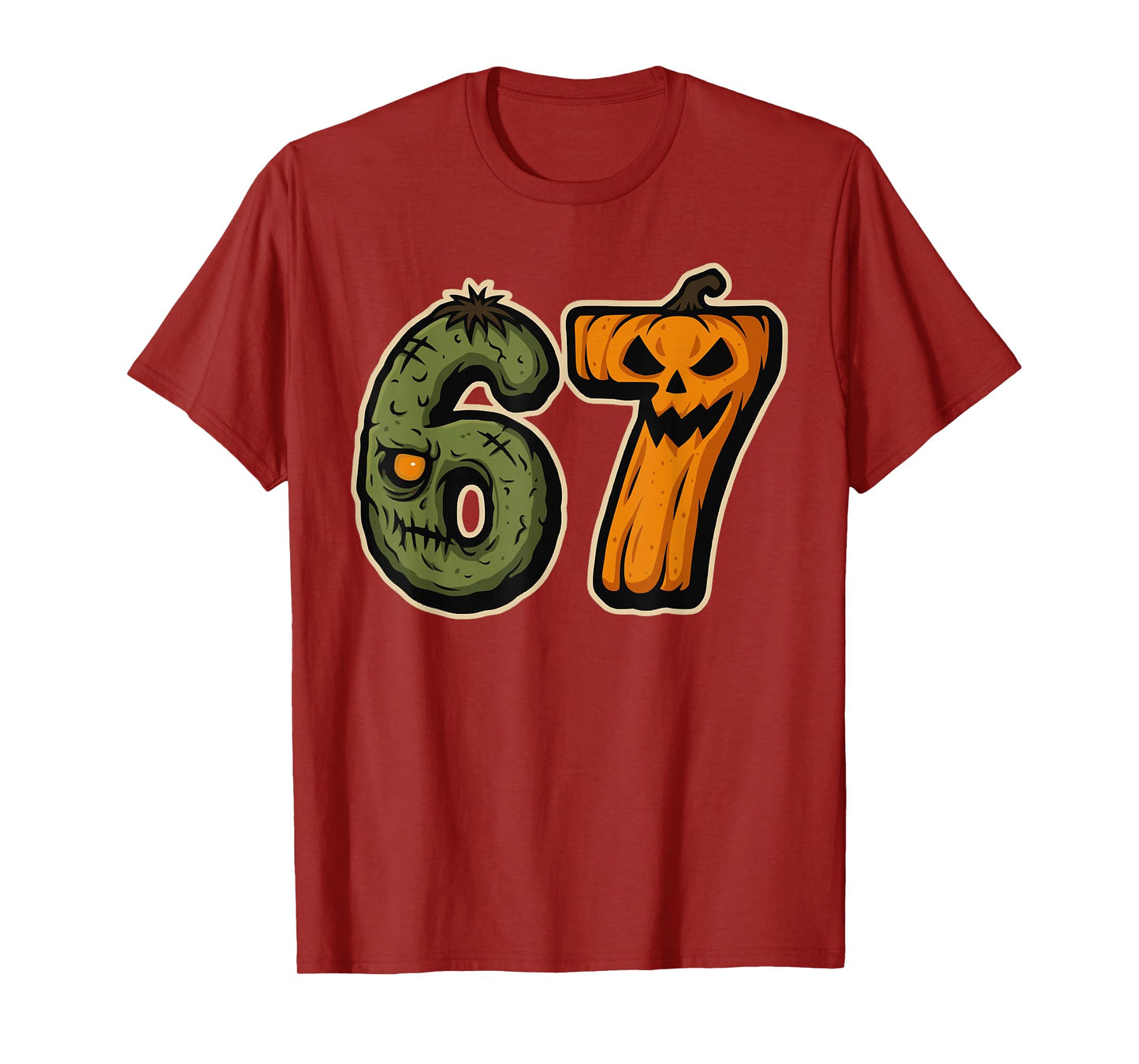 67 Zombie Pumpkin Six Seven Halloween Meme T-Shirt