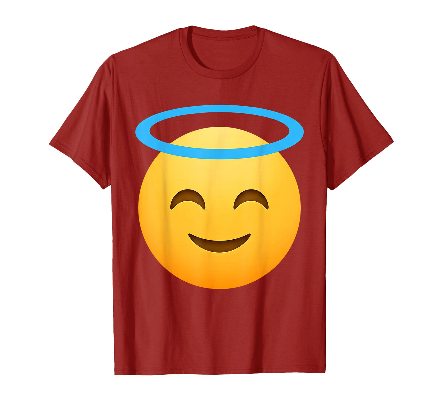 Funny Emoticon Smiling Face with Halo Angel T-Shirt