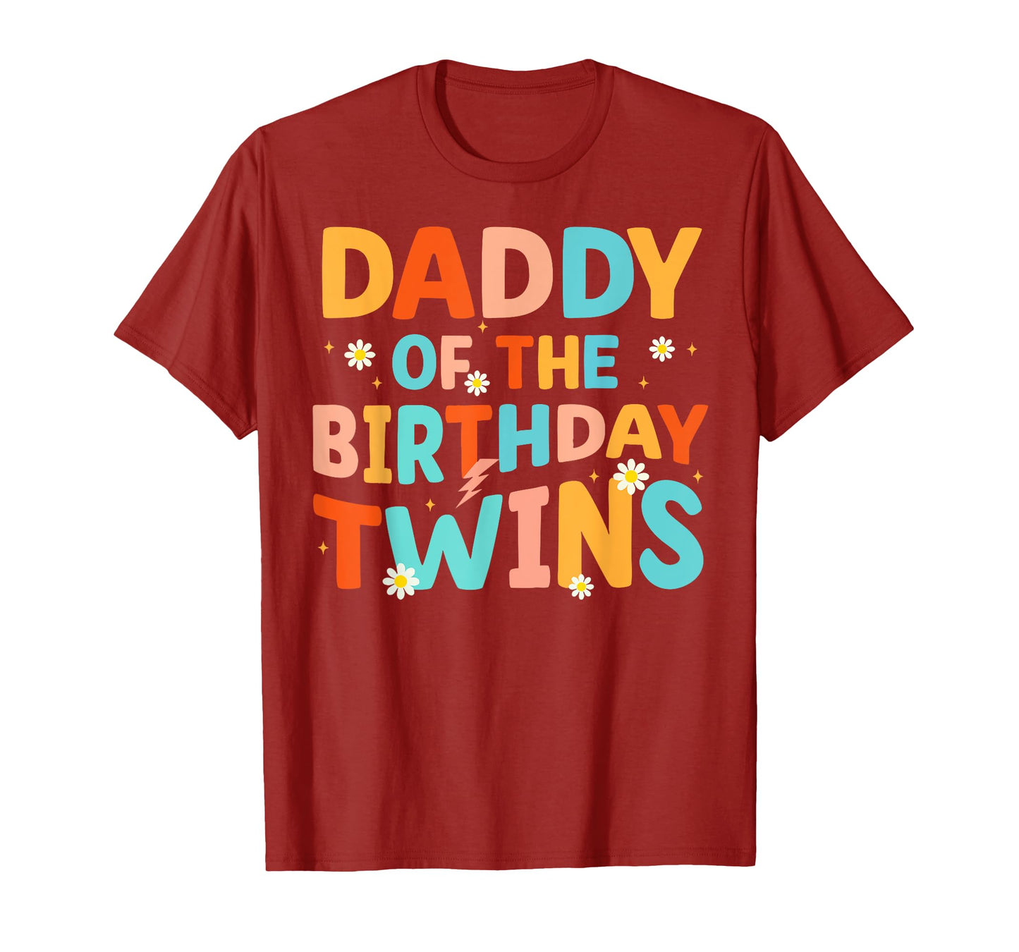 Daddy Of The Birthday Twins Kids Party Retro Bday T-Shirt