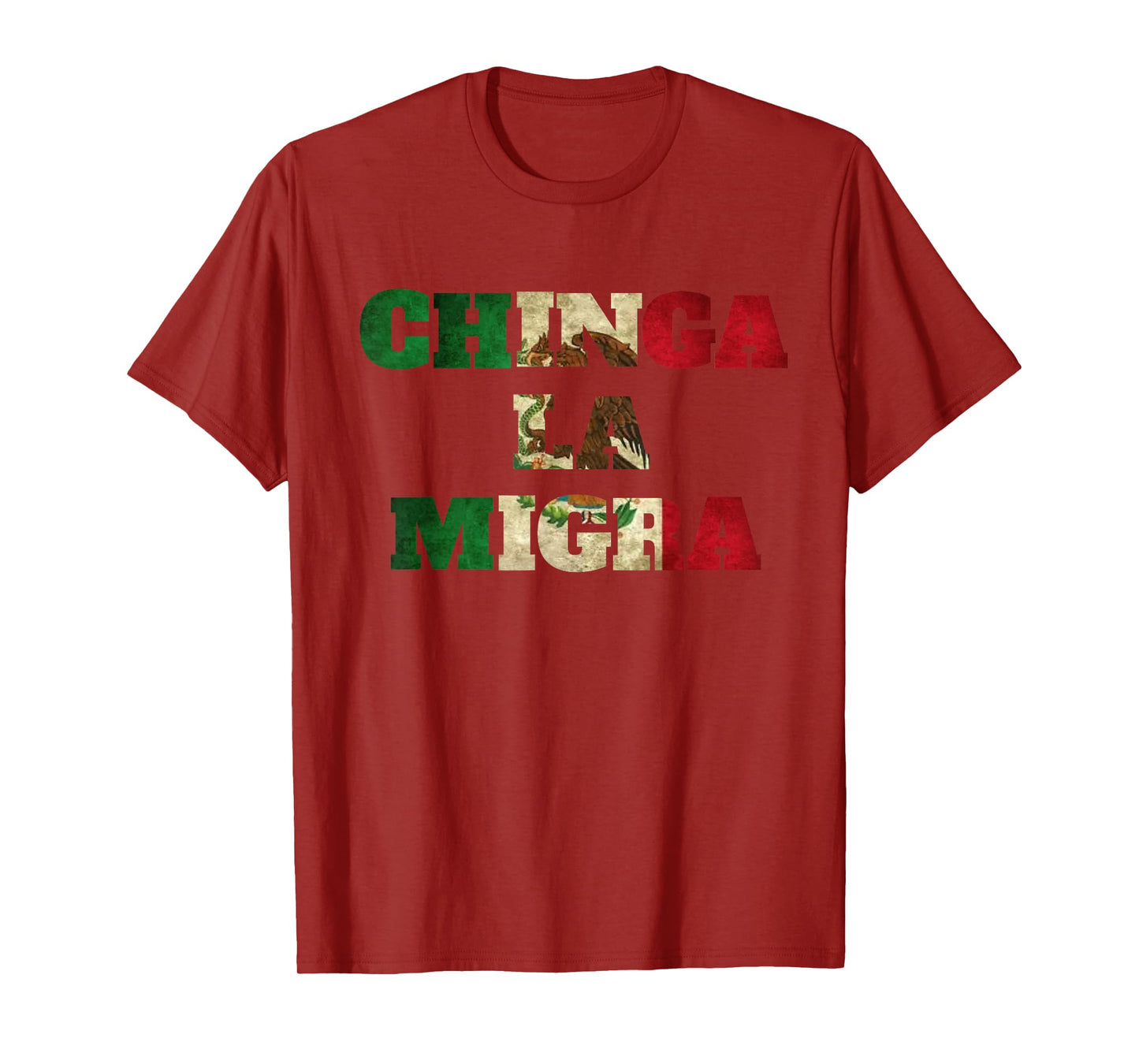 Retro Chinga La Migra MEX Flag Indivisible No Kings Protest T-Shirt