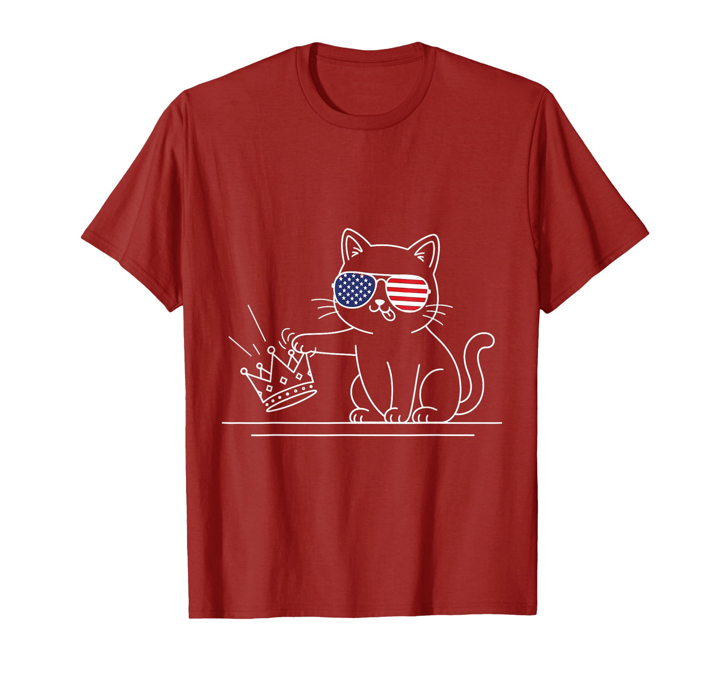 Funny Cat No Kings America Cat Lover for Men Women Kids T-Shirt