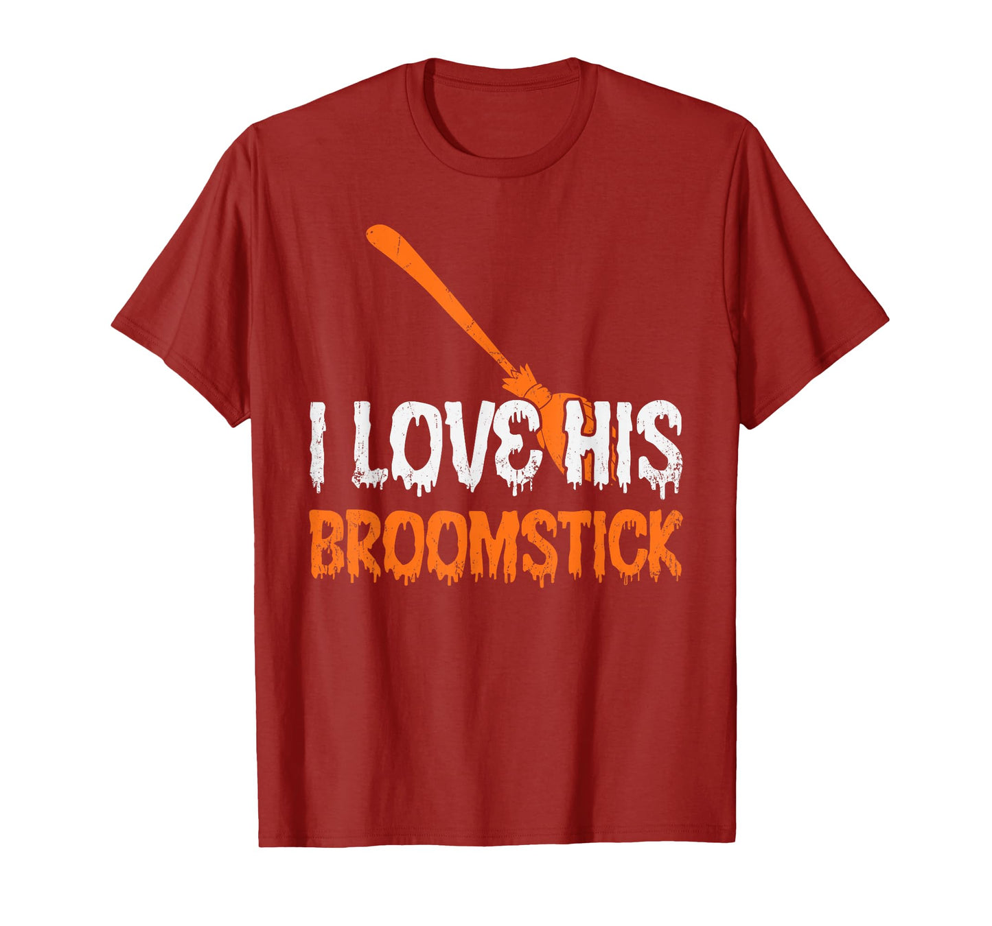 I Love His Broomstick I Love Her Pumpkins Halloween Couples T-Shirt