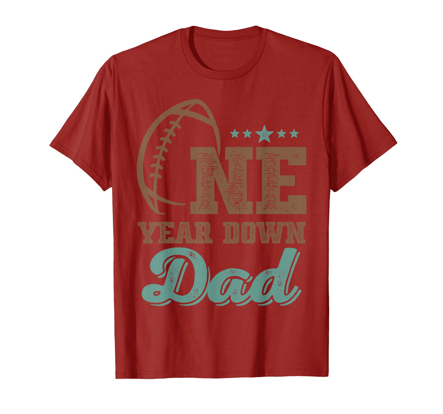 Dad Of The Birthday Boy 1st Year Down Birthday Football T-Shirt
