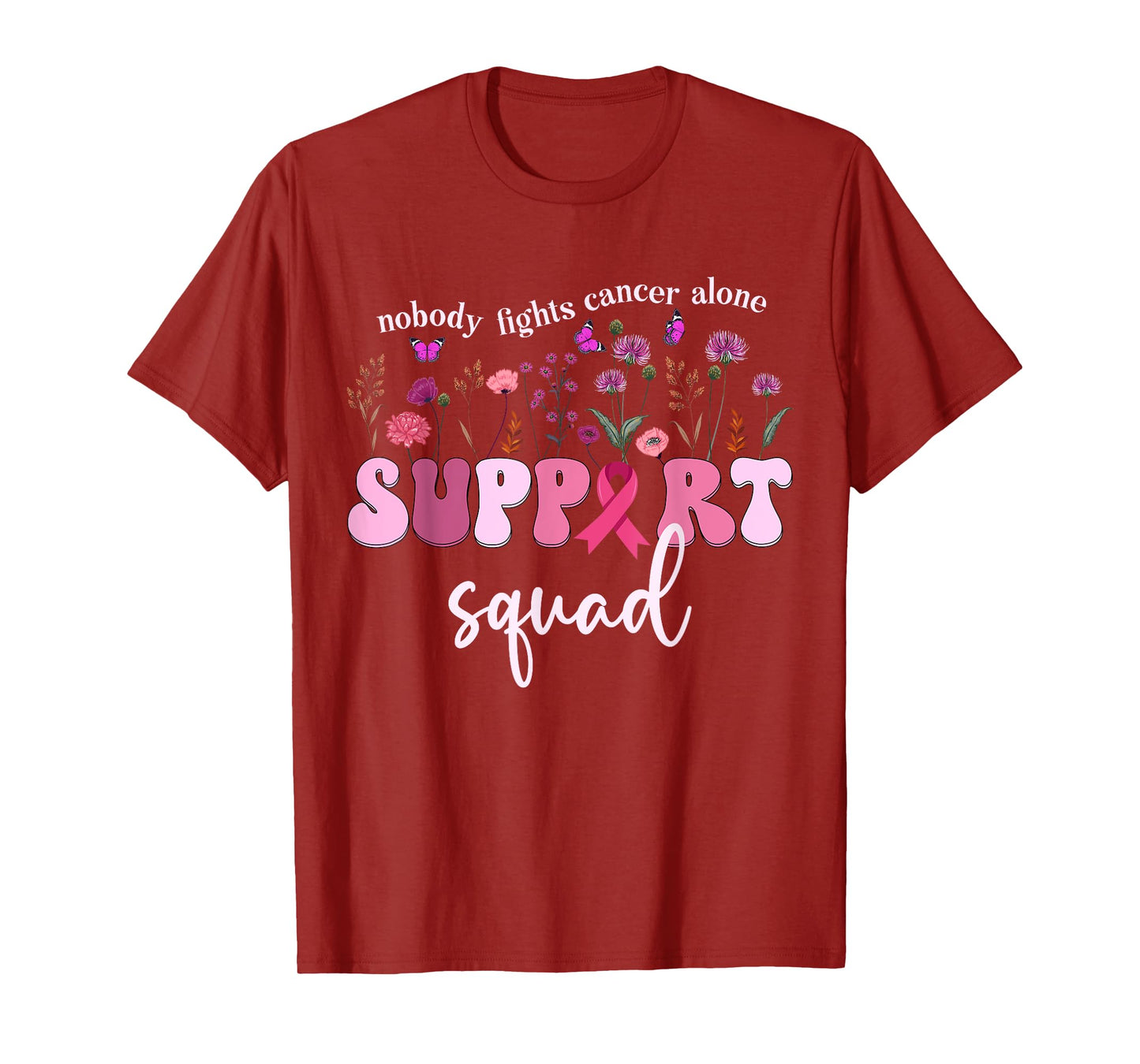 No One Fights Breast Cancer Alone Breast Cancer Support T-Shirt