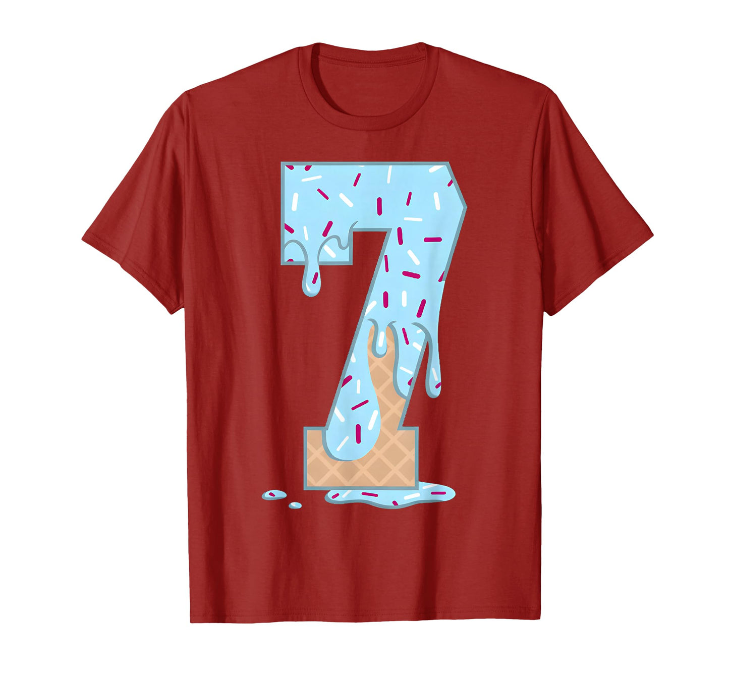 7 Number Seven Team Sports Ice Cream Drip 67 Six Seven Meme T-Shirt