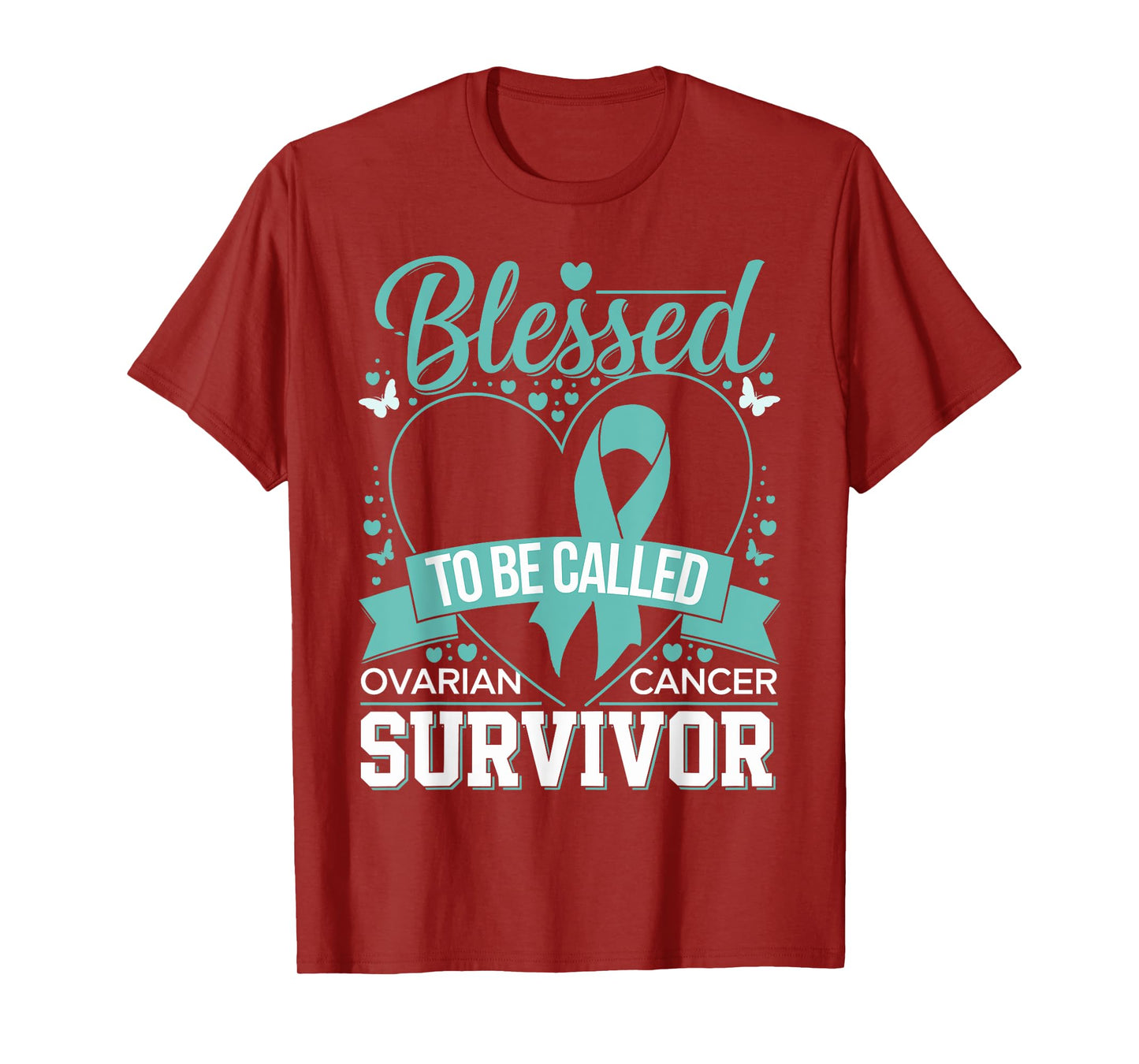 Blessed to Be Called Ovarian Cancer Survivor Teal Ribbon T-Shirt