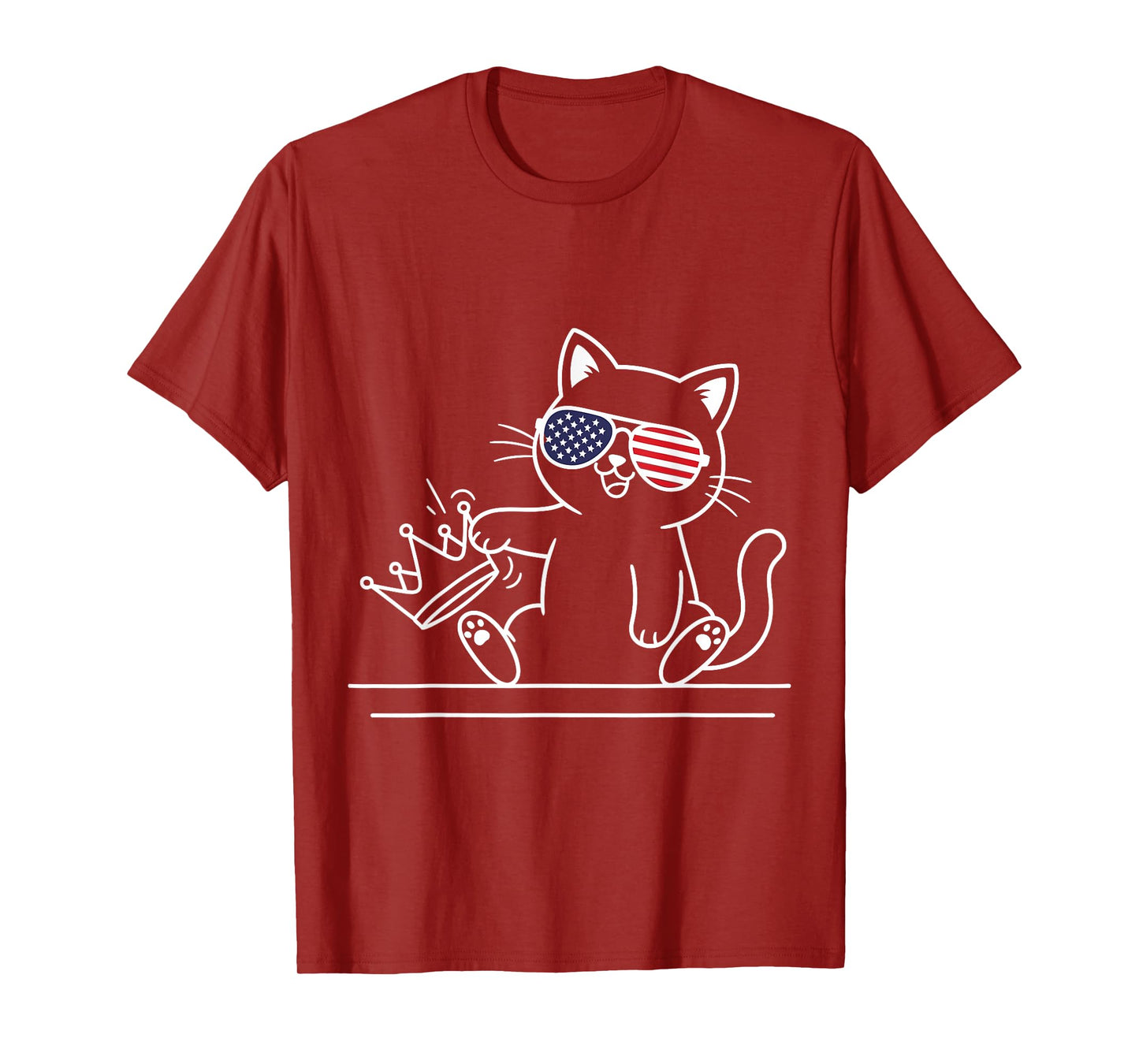 Funny Cat No Kings America Cat Lover for Men Women Kids T-Shirt