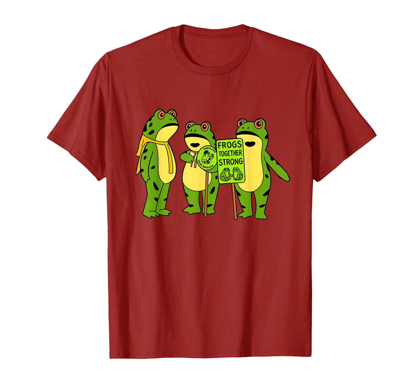 Portland Frog Brigade Oregon Frogs Together Funny Strong T-Shirt