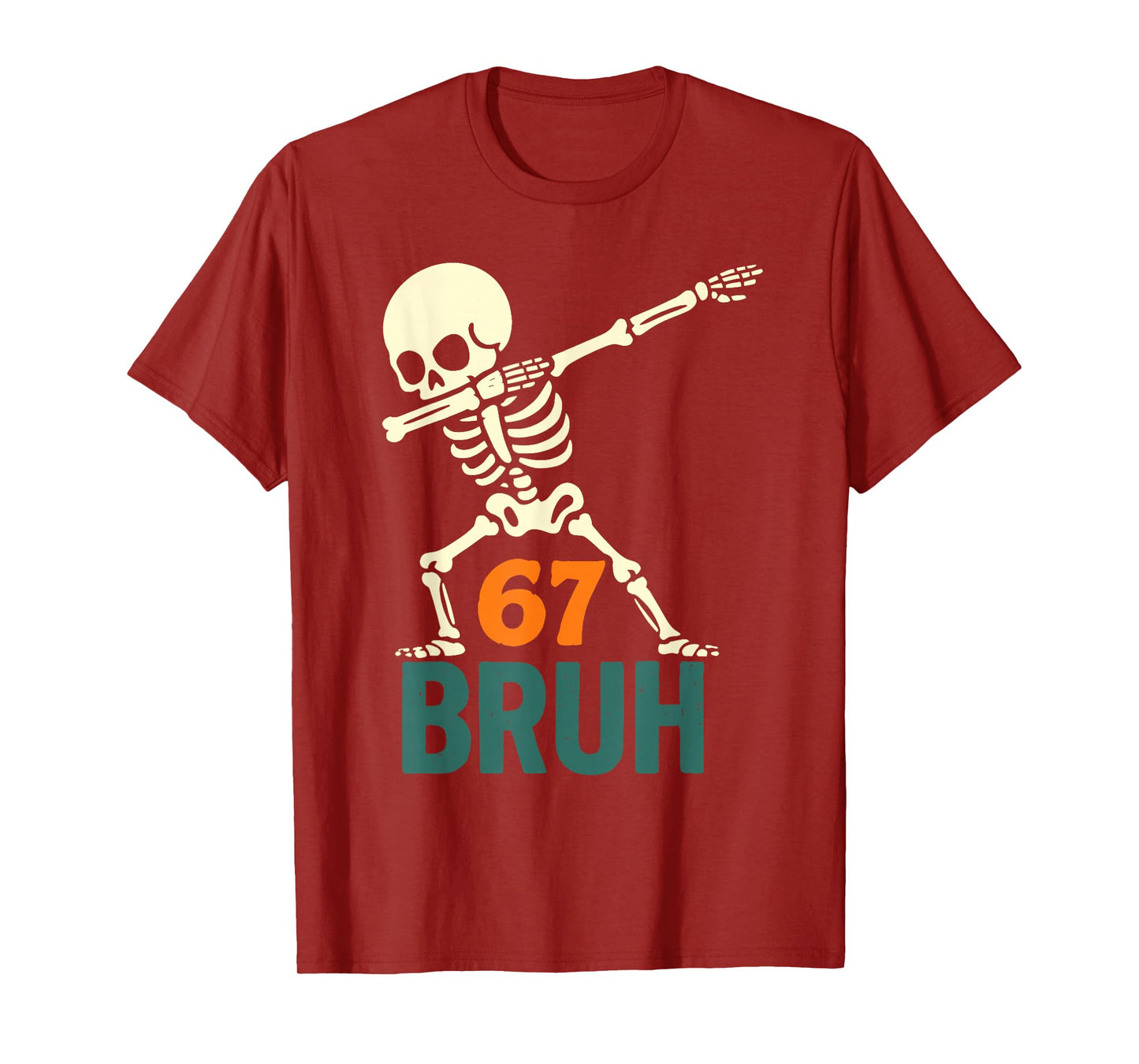 Bruh Halloween Meme Numbers Six Seven Skeleton Funny Kids T-Shirt