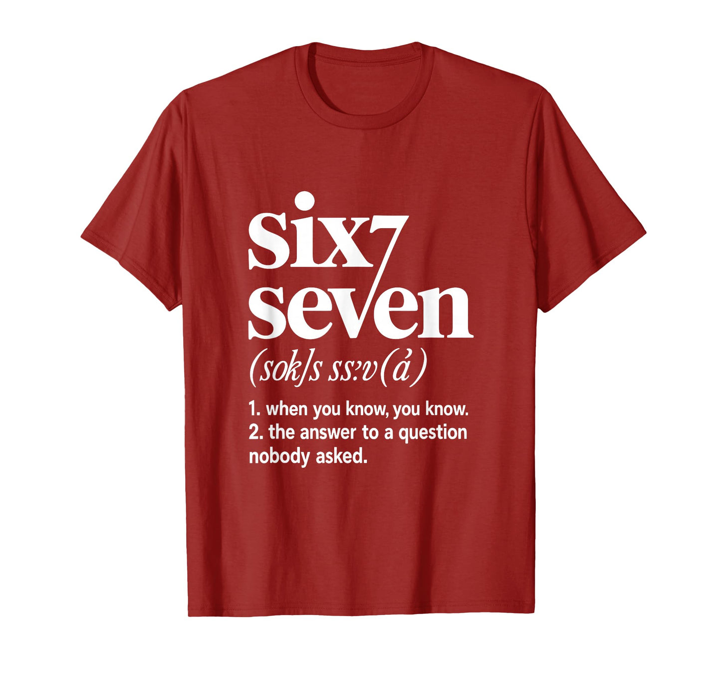 Six Seven 67 Witty Definition Meme T-Shirt