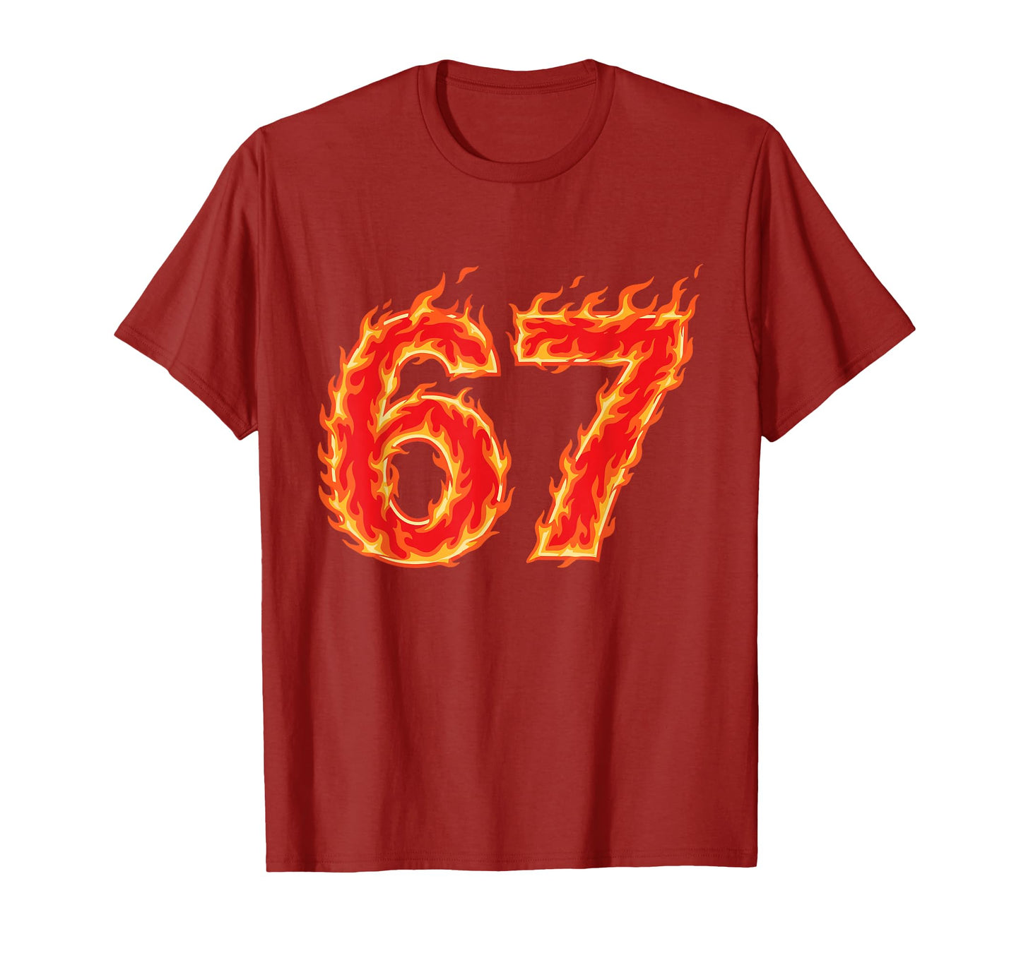 67 Meme Six Seven Flame Fire Funny Gen Alpha Slang T-Shirt