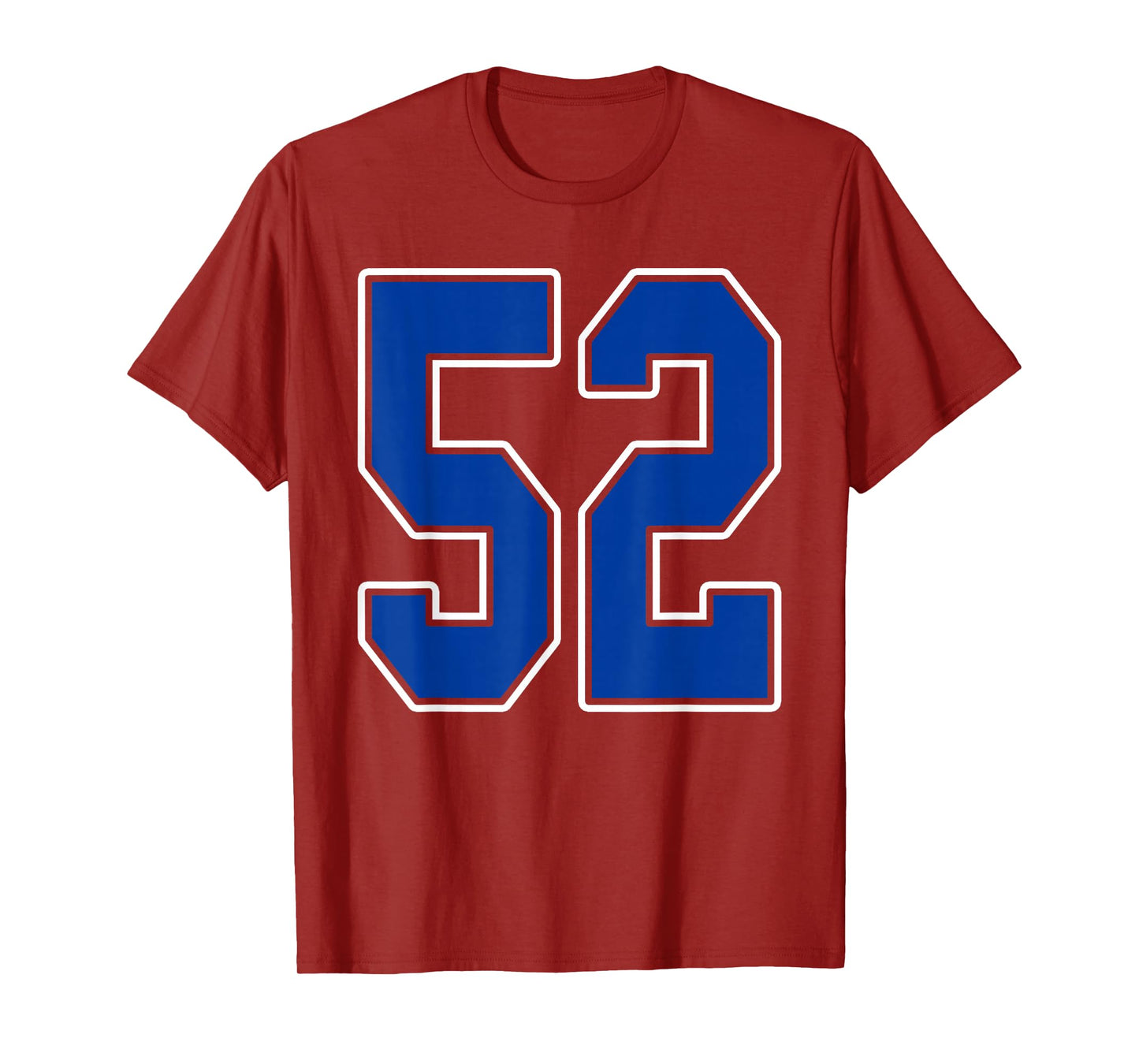 Royal Blue and White Number 52 Jersey Player Uniform #52 Fan T-Shirt