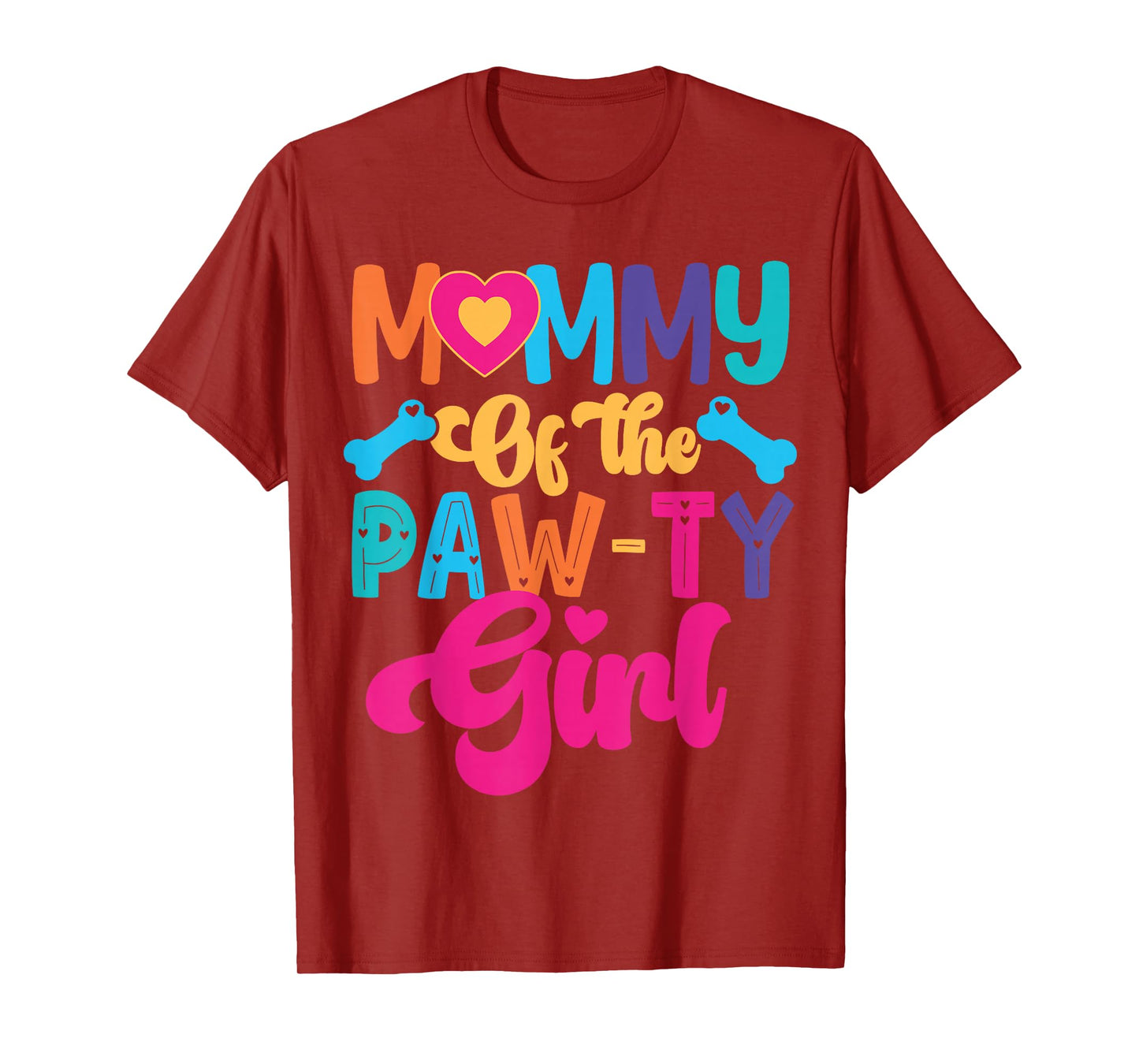 Mommy Of The Birthday Girl Dog Paw Family Matching Party T-Shirt