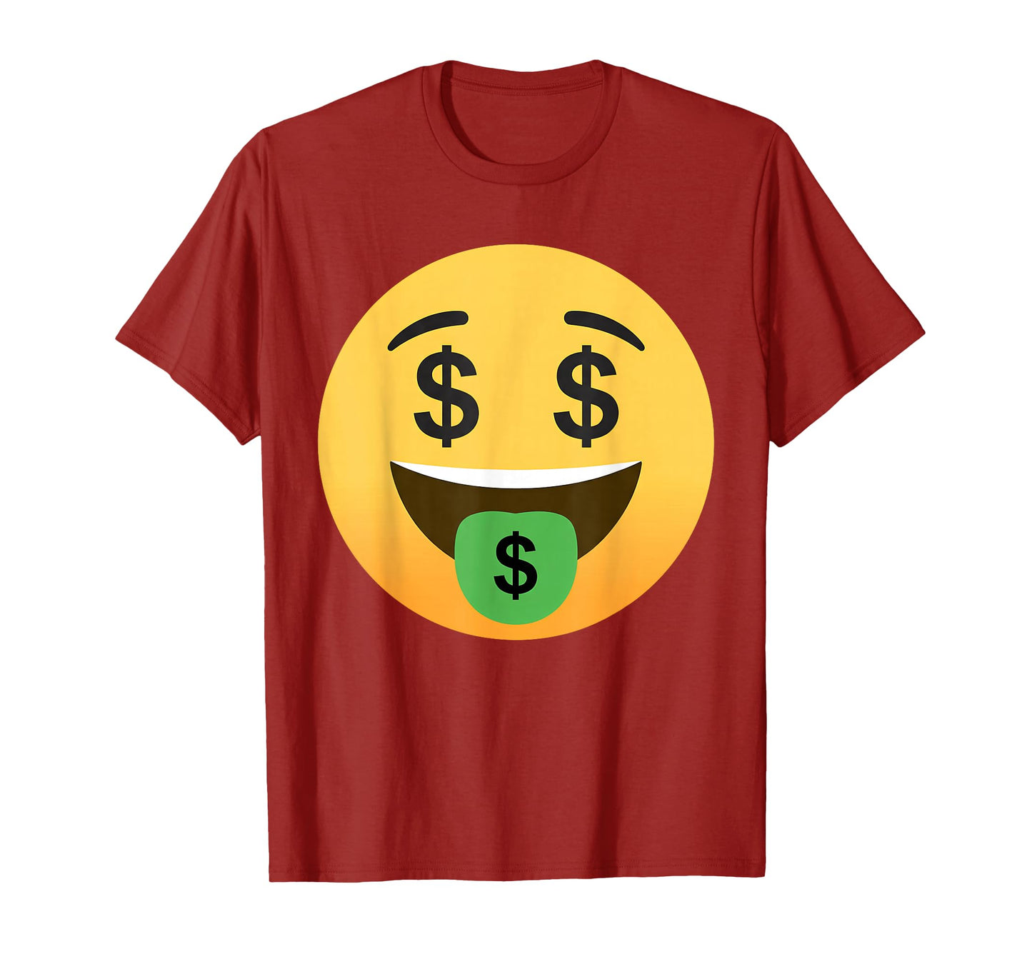 Funny Emoticon Dollar Mouth Face with Money Sign Eyes Rich T-Shirt