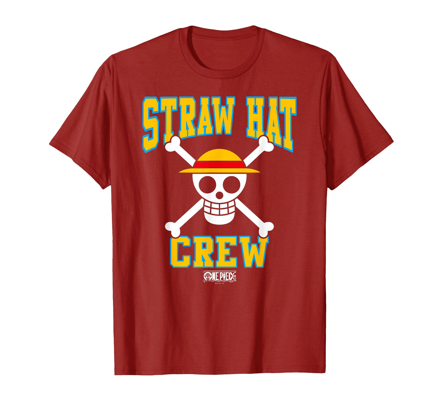 One Piece Anime Straw Hat Crew Athletic Type Jolly Rogers T-Shirt