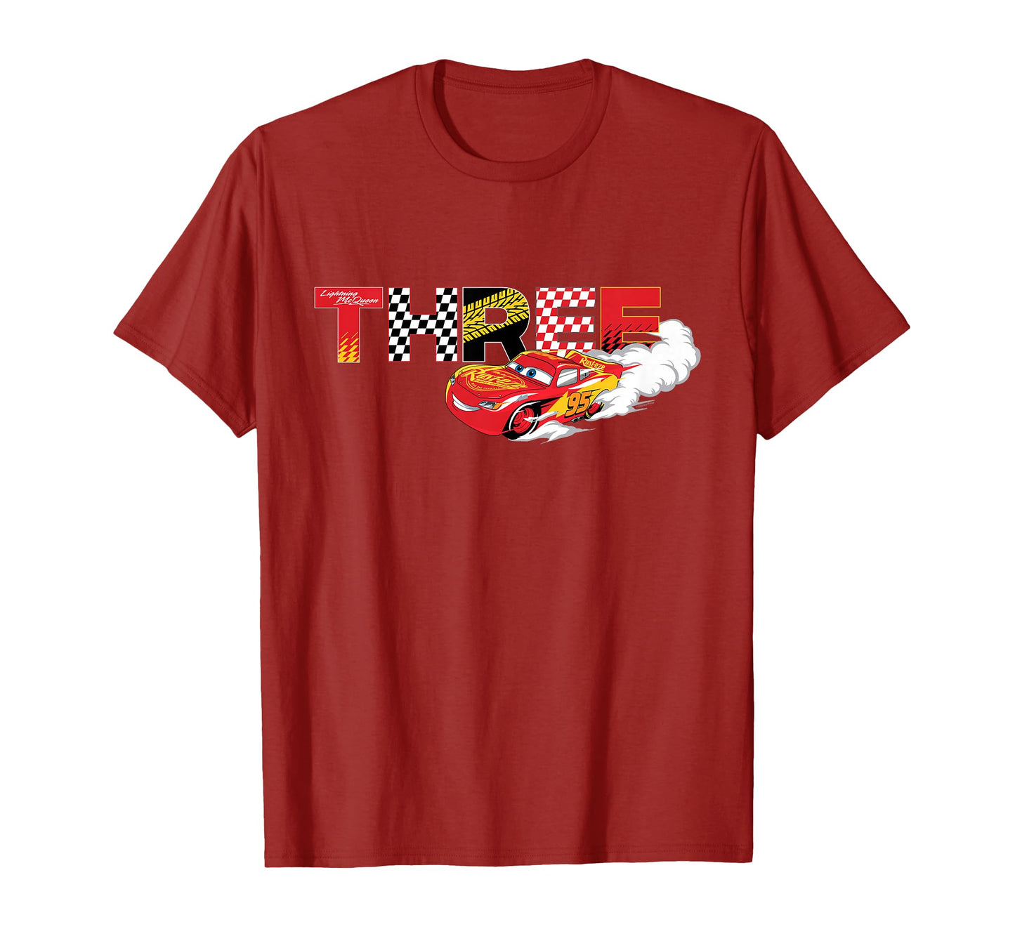 Disney & Pixar's Cars Numbers 3 Third 3rd Birthday Party T-Shirt