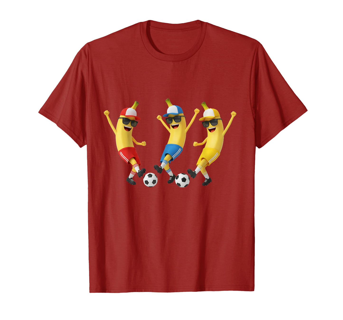 Funny Banana Soccer Team Art | Cool Cartoon Football Tee T-Shirt