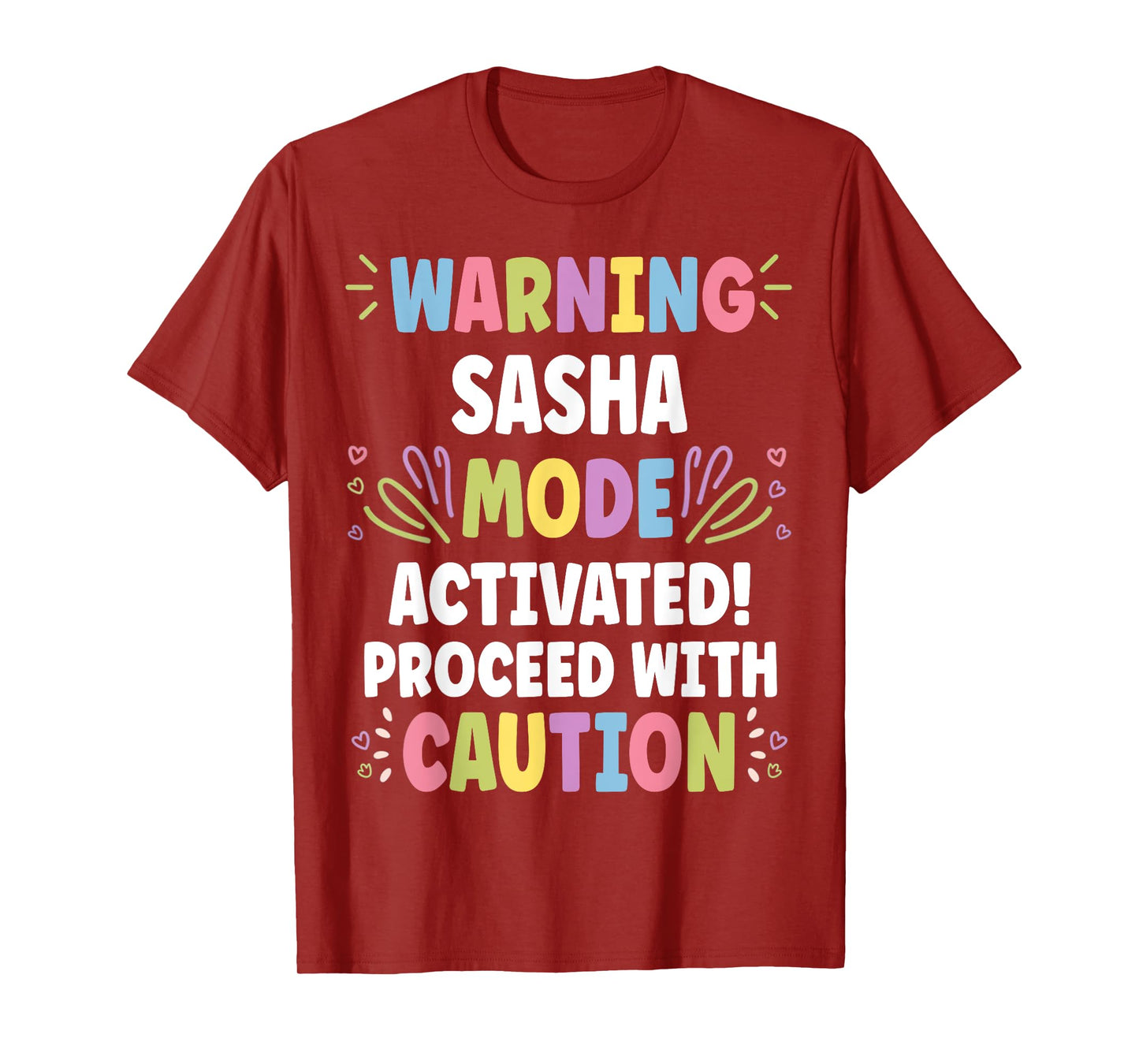 SASHA Personalized Name Funny Cute Custom SASHA Name T-Shirt