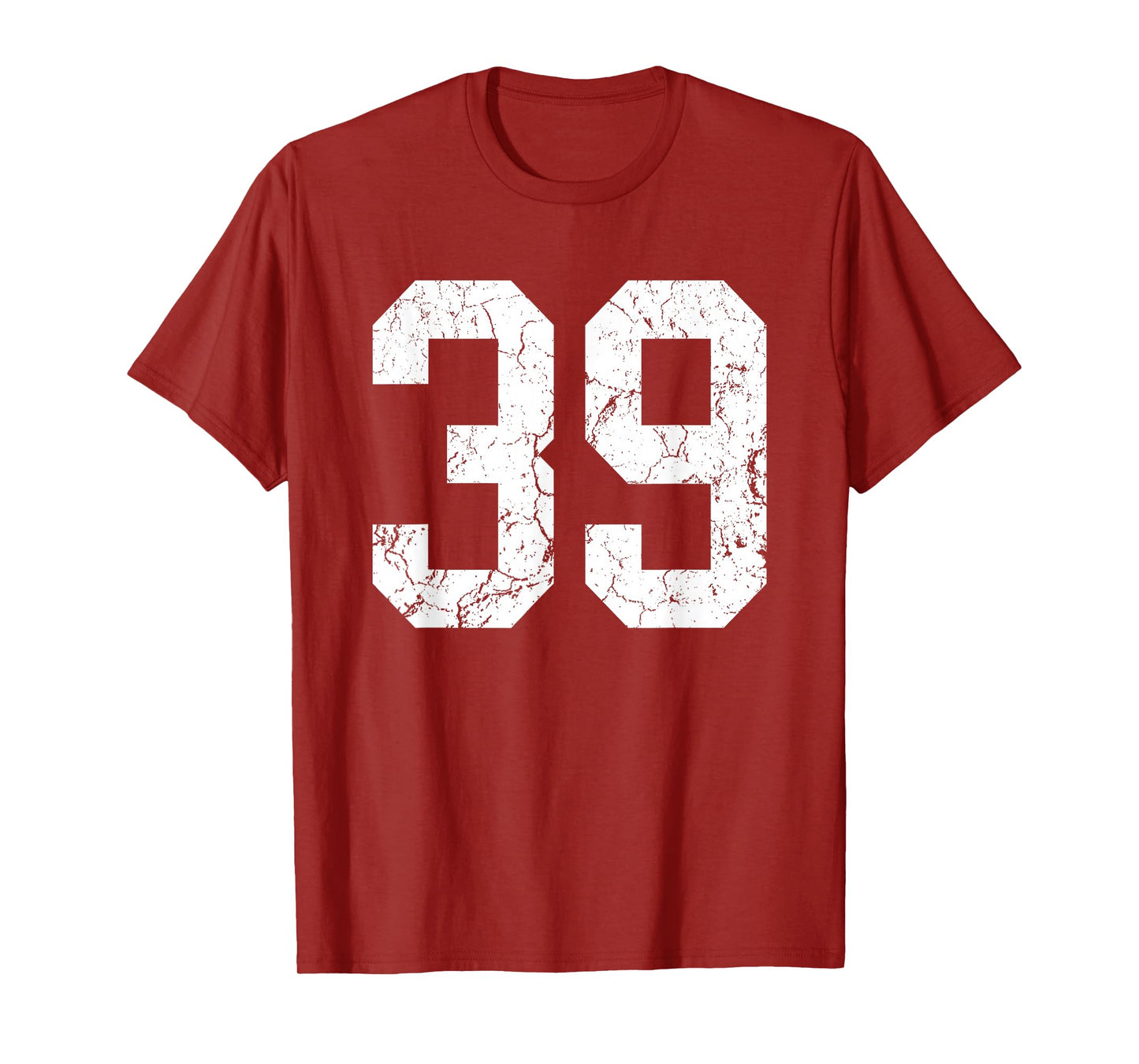 Grunge White Number 39 Jersey Uniform Player Fan T-Shirt