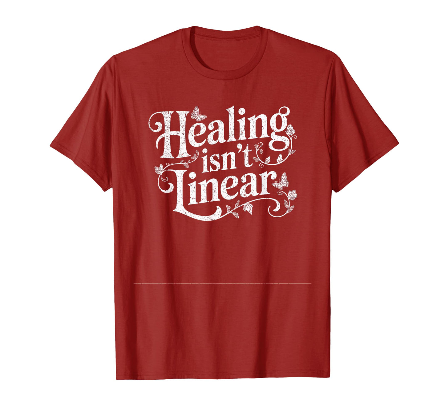 Healing Isn't Linear Flourish Butterflies White T-Shirt